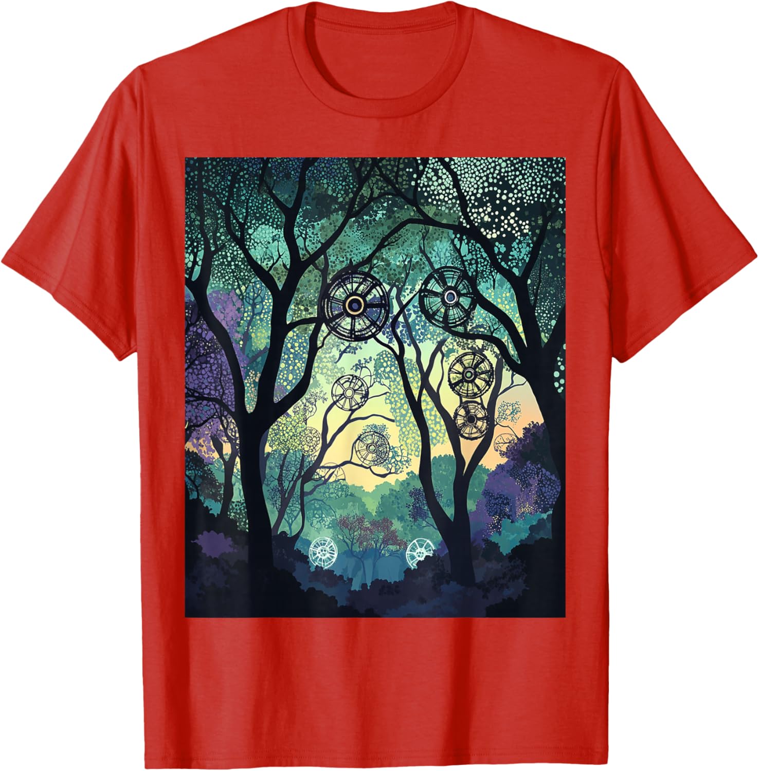 Dreamy Forest Geometric Nature Artwork T-Shirt for Nature Lovers - 5