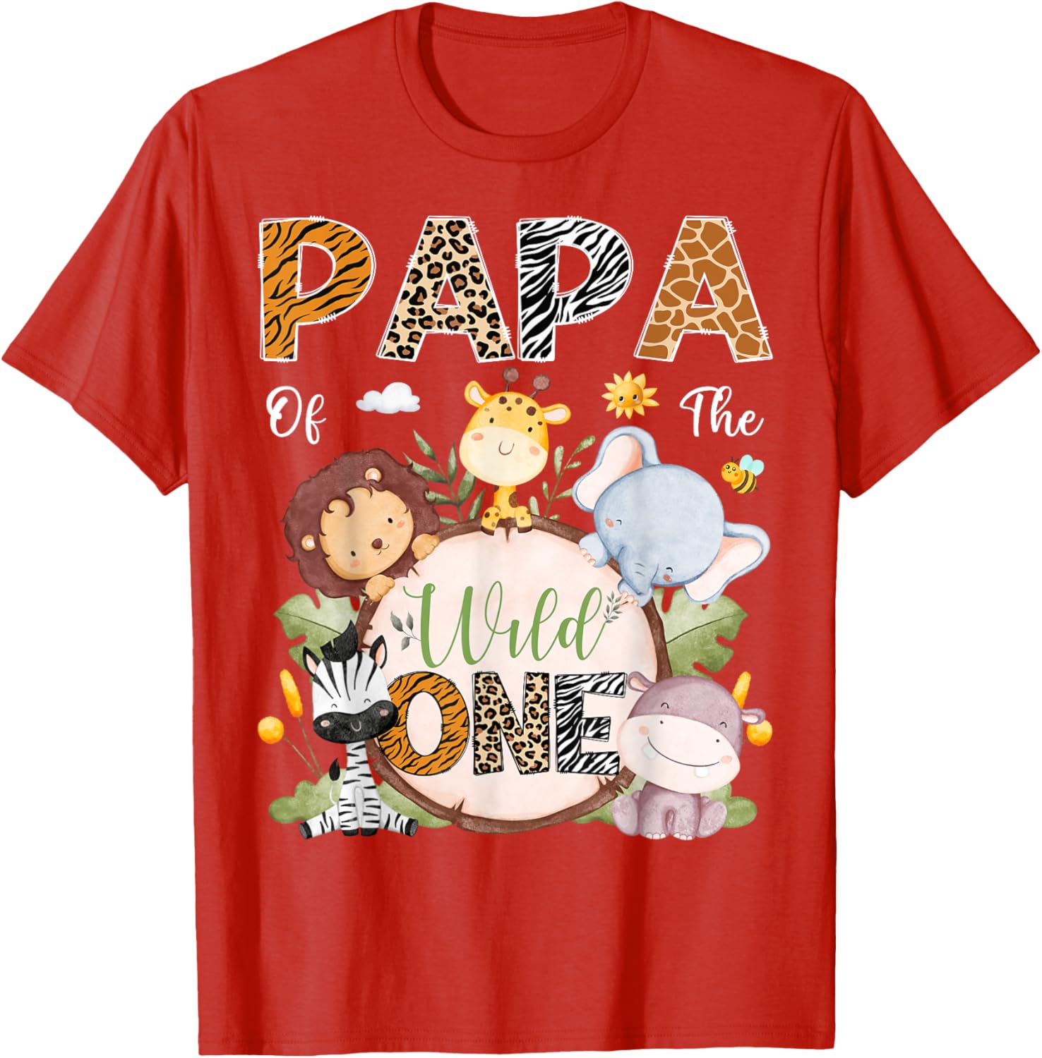 Papa Of The Wild One 1st Birthday Safari T-Shirt for Jungle Lovers - 2
