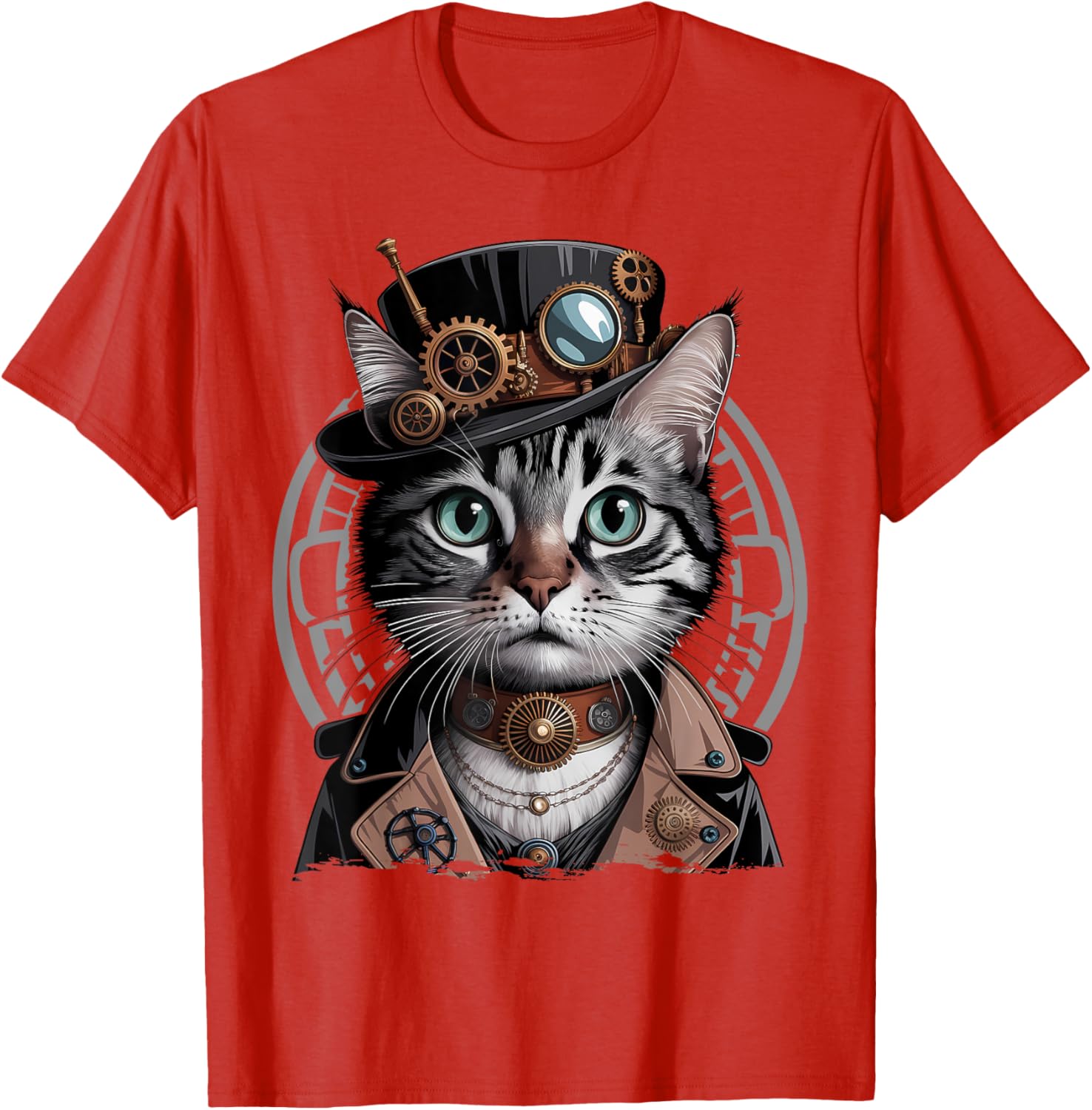 Steampunk Cat Graphic T-Shirt for Kittens - Trendy Fashion Tee - 14