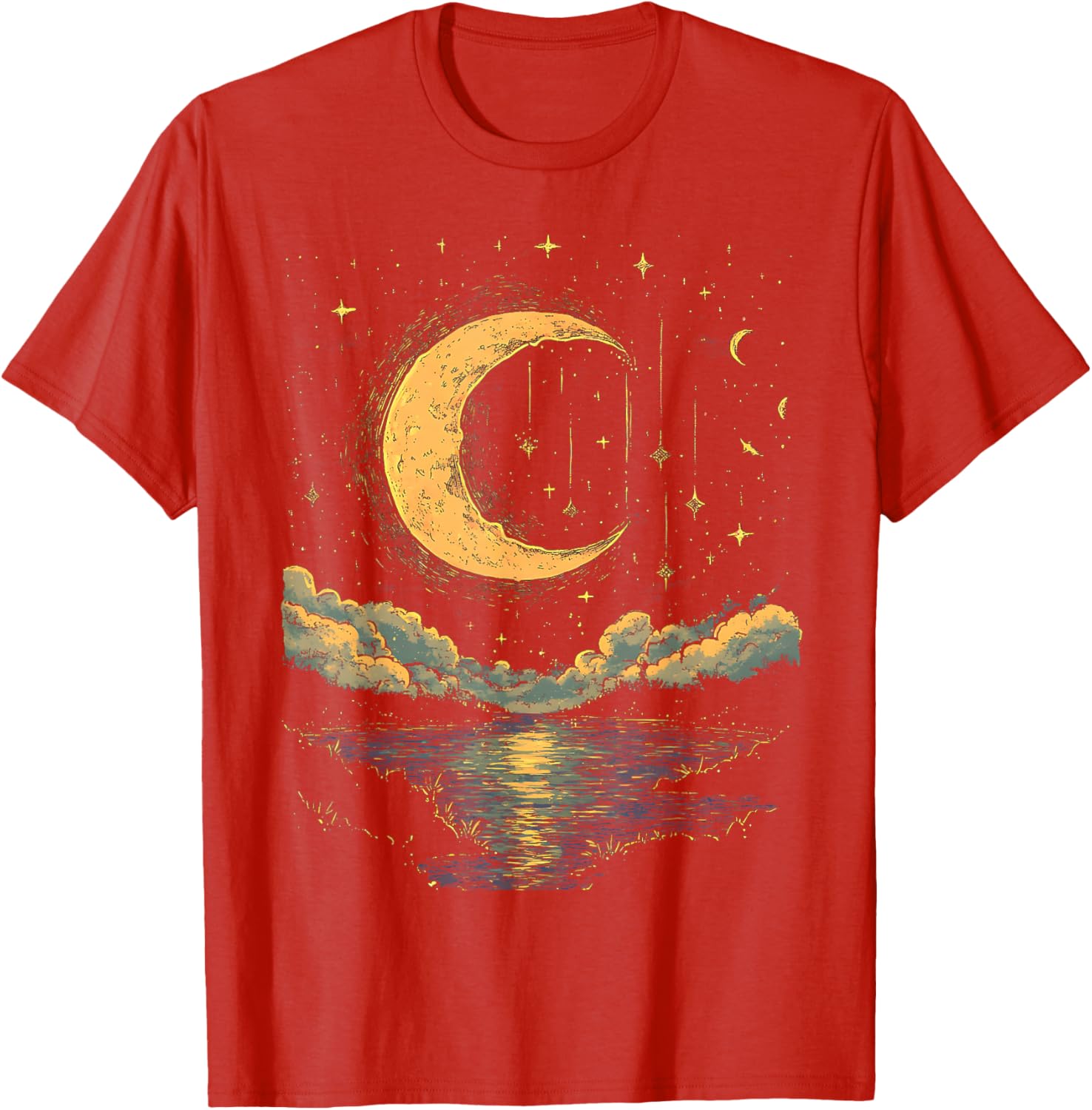 Boho Half Moon Vintage T-Shirt for Celestial Hippie Style Enthusiasts - 2