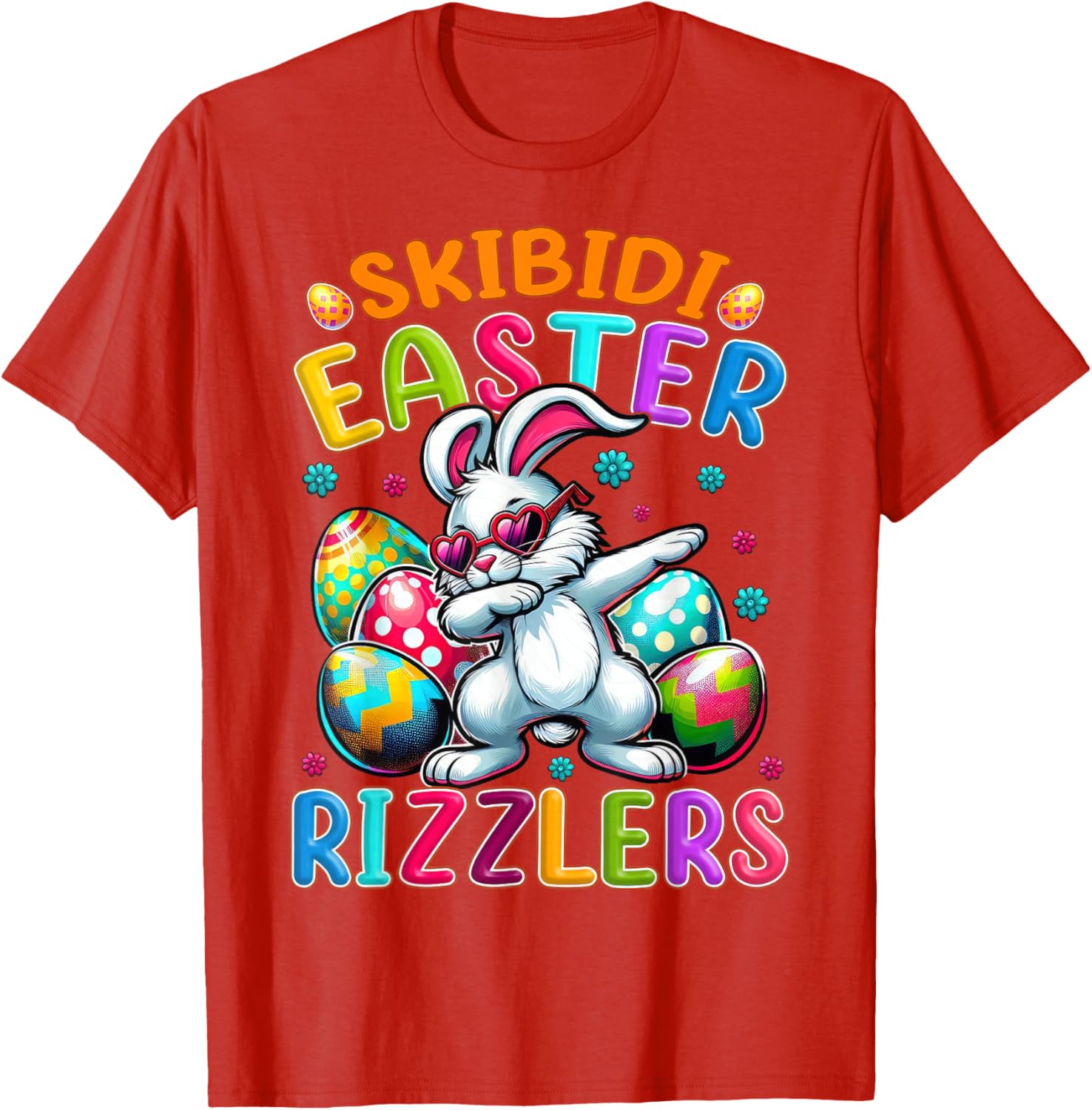 Dabbing Bunny Skibidi Easter Rizzlers T-Shirt for Gen Alpha Style - 23