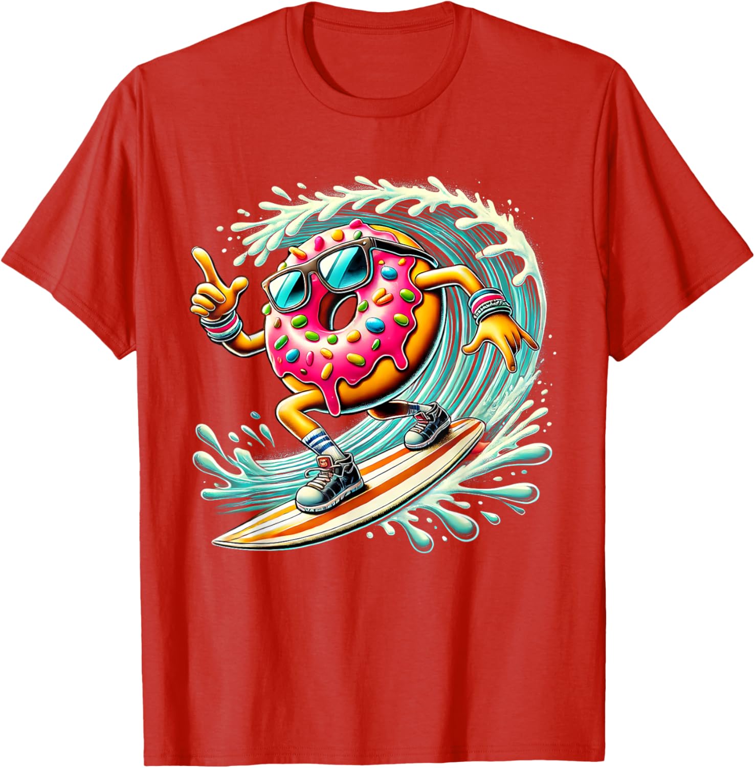 Donut Surfing T-Shirt for Surfboard Lovers - Fun Surf Style Apparel - 17