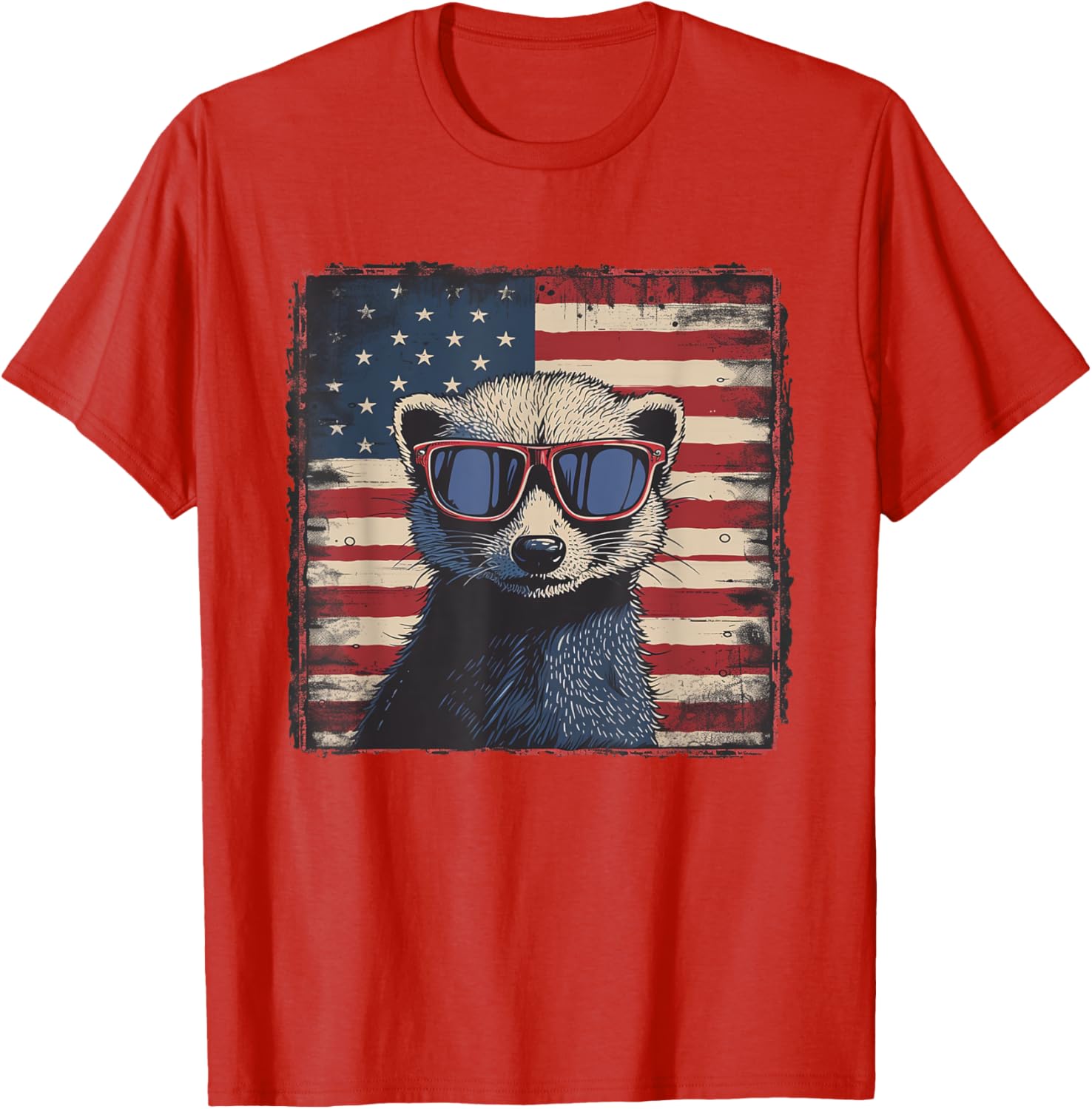 Patriotic Ferret USA Flag Shirt for 4th of July Fun Lovers - 5