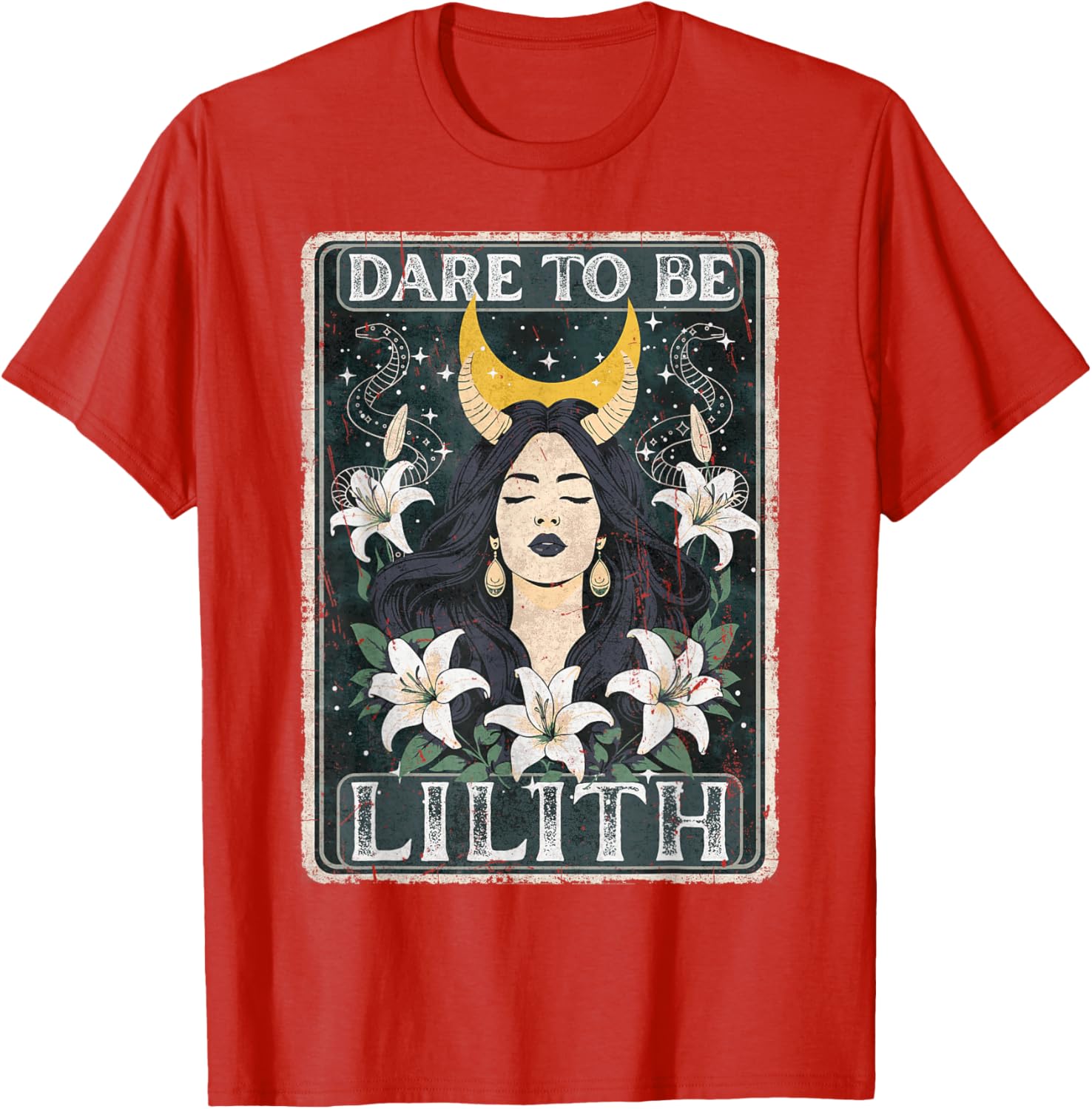 Lilith Tarot Card Goddess T-Shirt for Pagan Witches and Tarot Lovers - 4