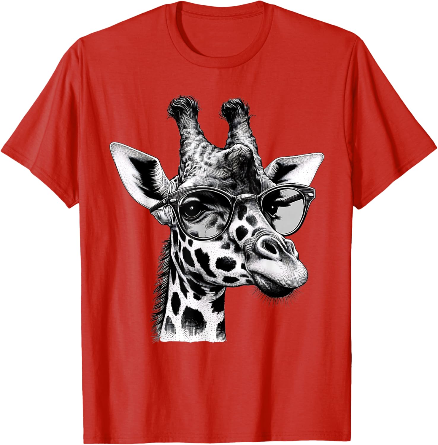 Cute Giraffe Glasses T-Shirt for Wildlife Animal Lovers and Enthusiasts - 20