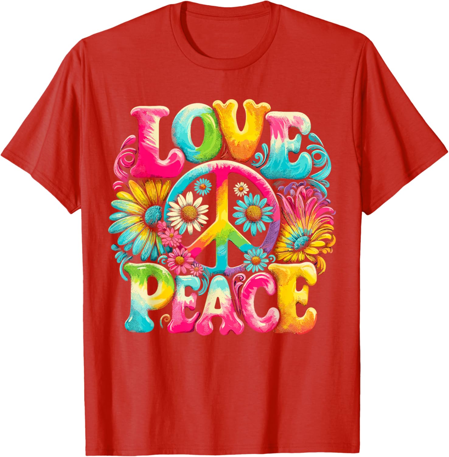 Hippie Tie Dye T-Shirt with Peace Sign and Love Design for Trendy Style - 4