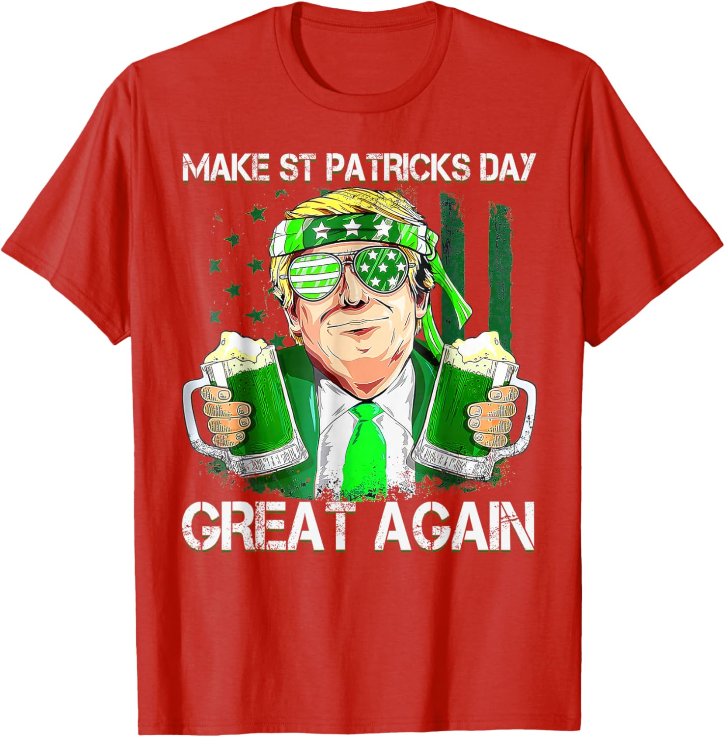 Funny St Patricks Day T-Shirt for Men and Women with US Flag Design - 12