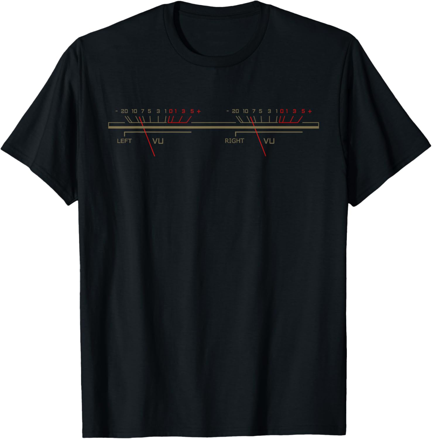 Retro VU Meter T-Shirt for Music Lovers - Stylish Audio Levels Design - 2