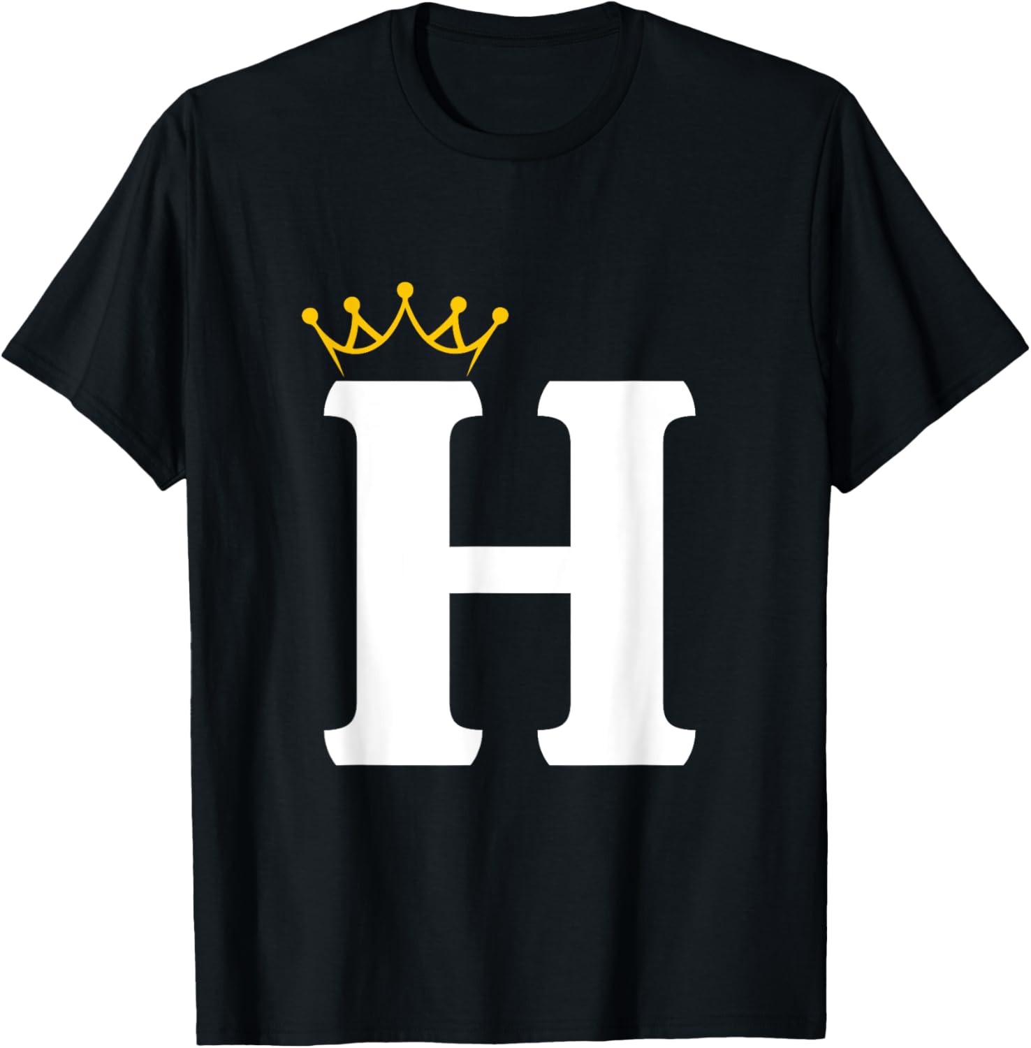 Crowned Letter H Monogram T-Shirt for Stylish Wear and Personal Touch - 8