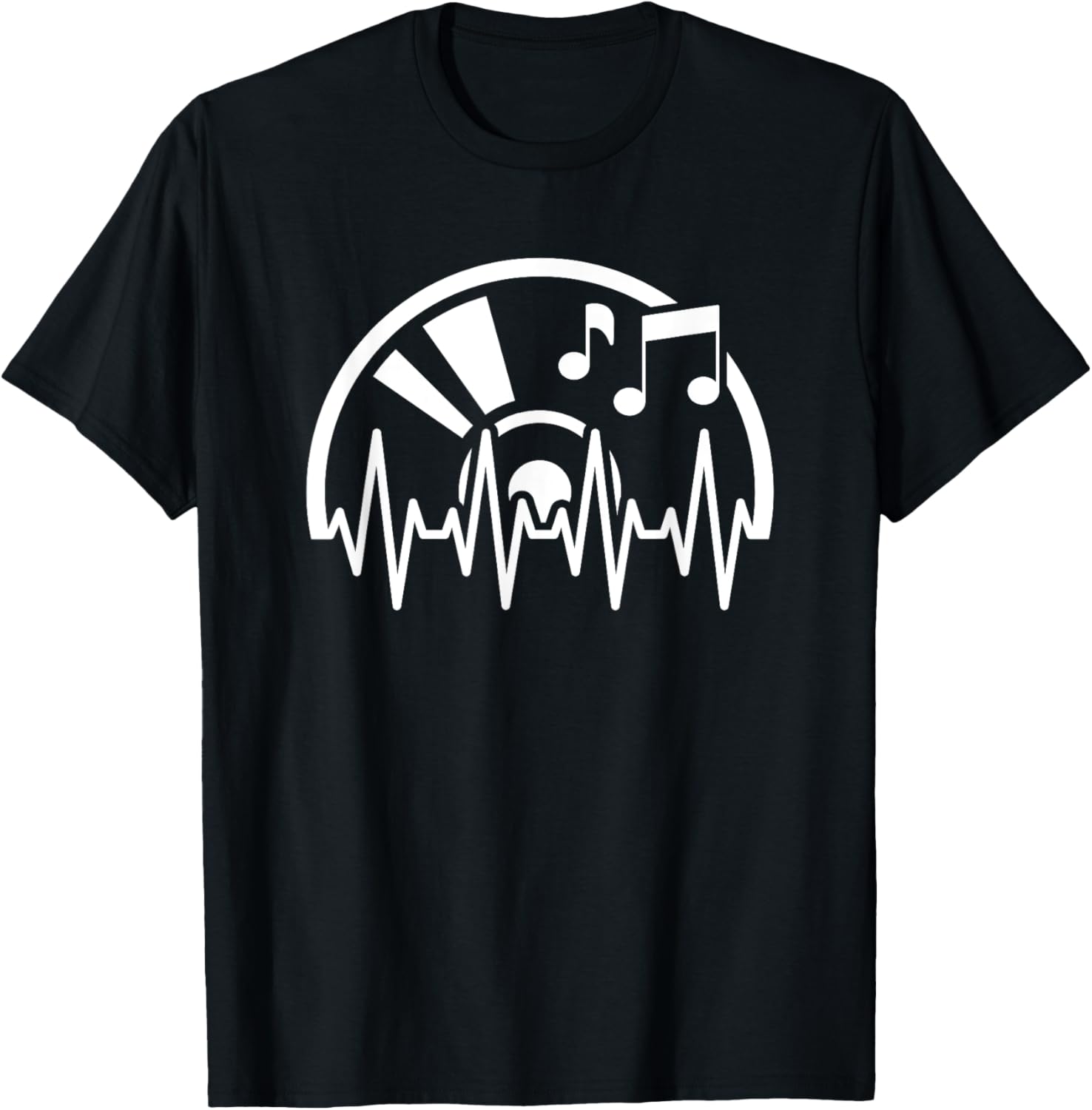 Music Heartbeat Vinyl Record T-Shirt for Music Lovers - Unisex & Kids - 1