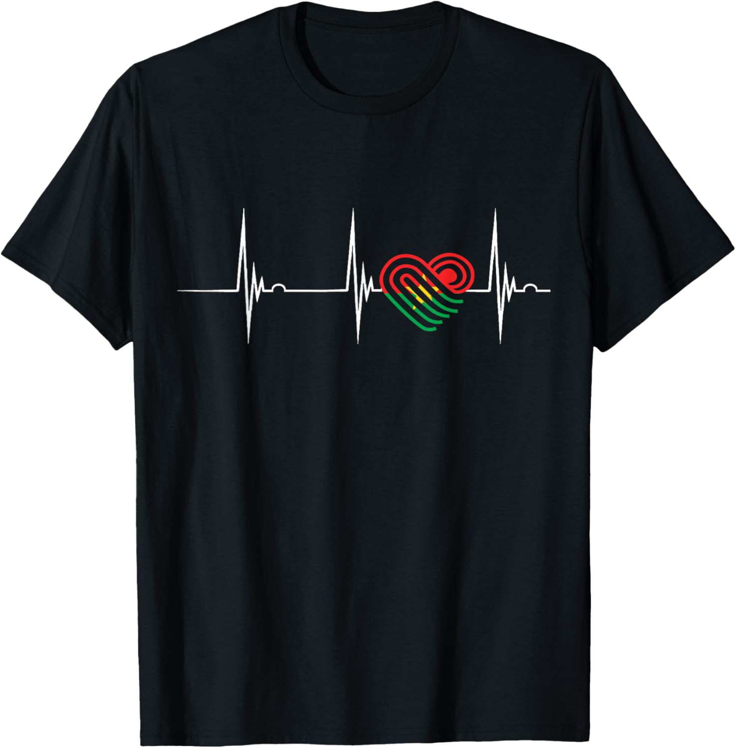 Burkina Faso Heartbeat EKG Pulse T-Shirt Celebrating Burkina Fasoan Roots - 15