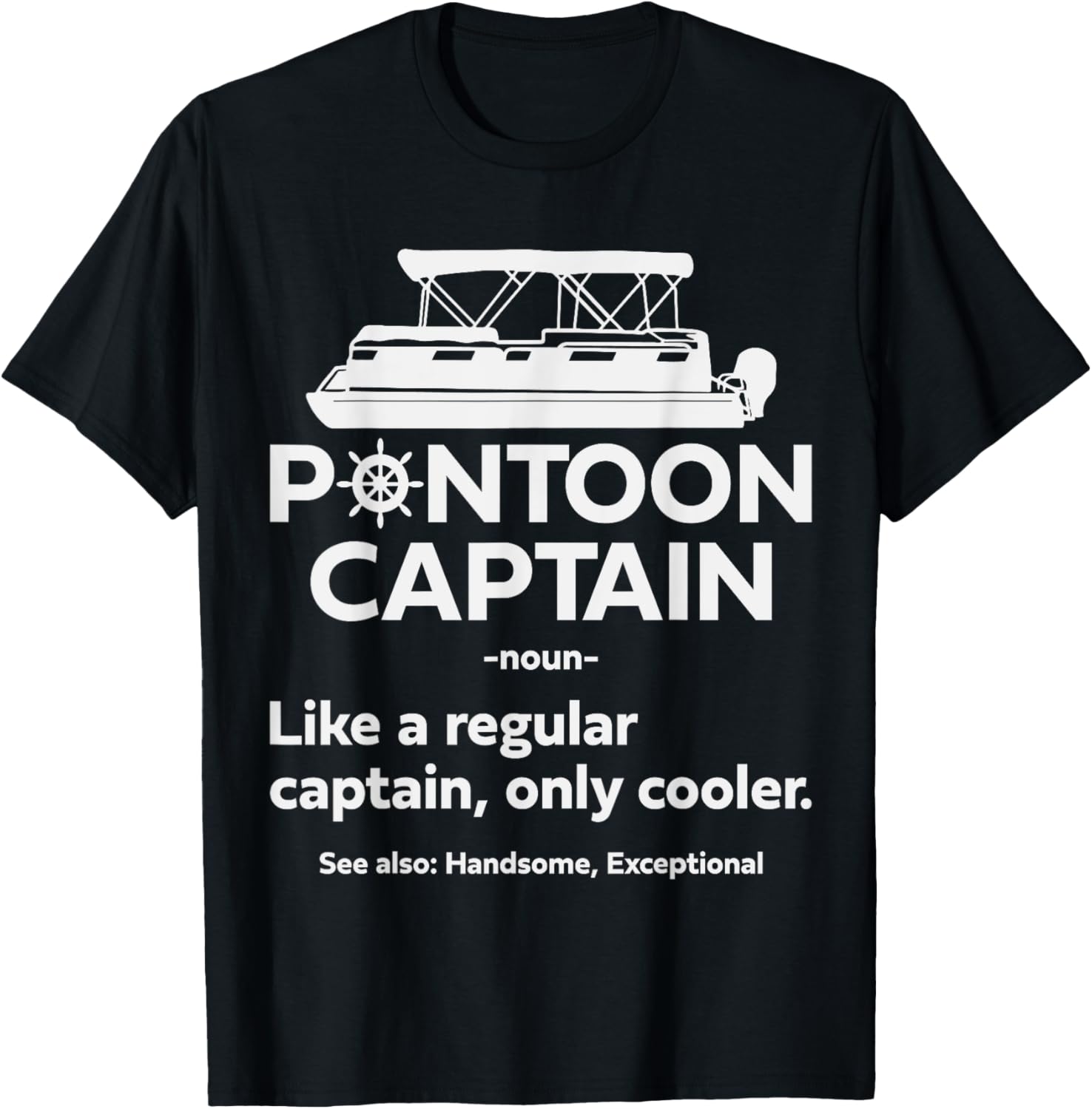 Funny Pontoon Boat Captain Dad T-Shirt for Sailing and Boating Fun - 3
