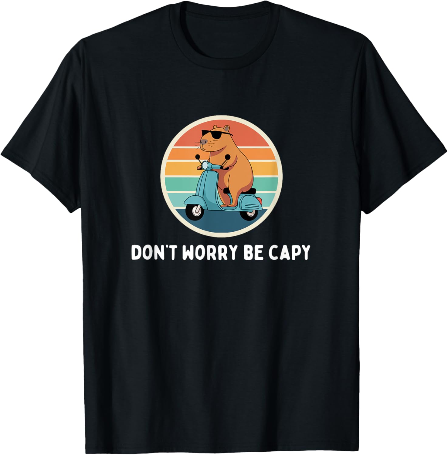 Funny Capybara T-Shirt Don't Worry Be Capy Cute Rodent Apparel - 4