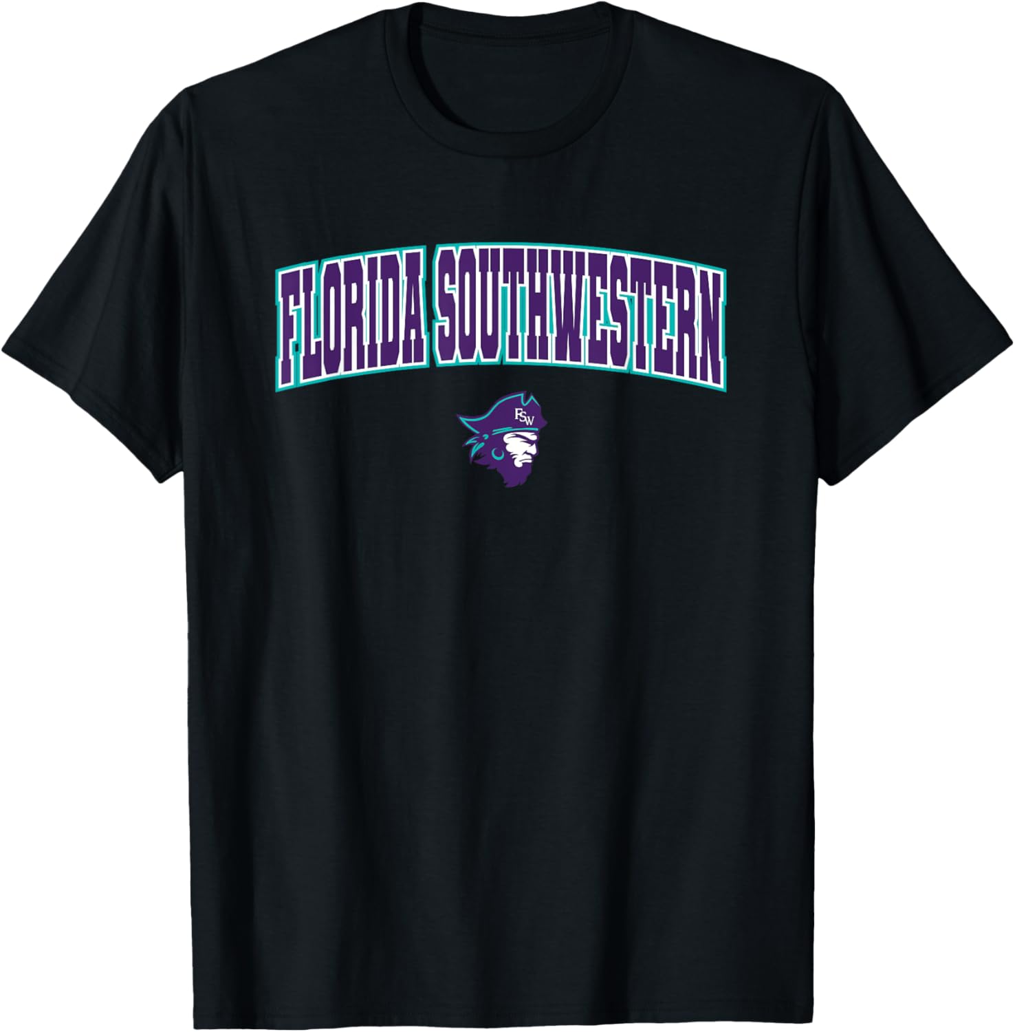 FSW Buccaneers Arch Logo T-Shirt for Fans of Florida Southwestern State - 1