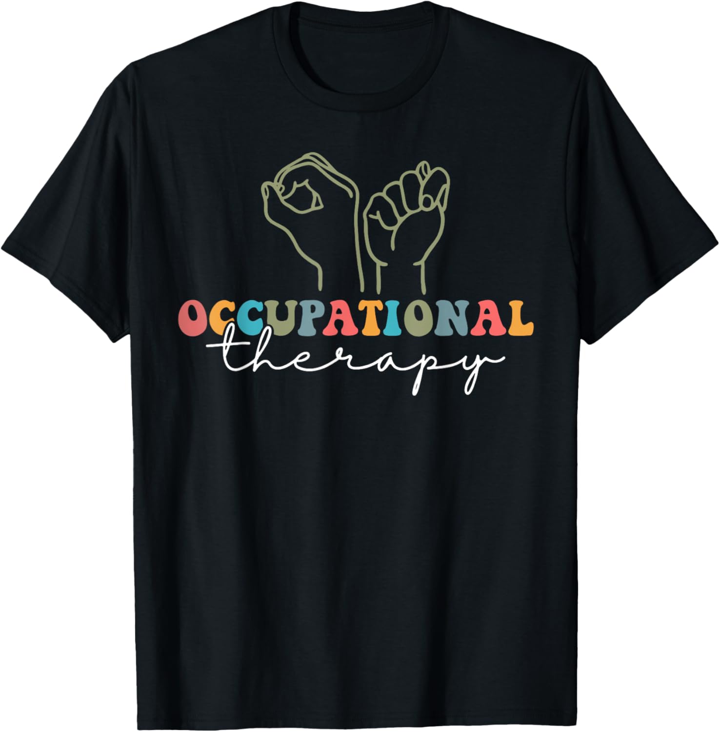Retro OT Sign Language Therapist T-Shirt for Occupational Therapy Fans - 5