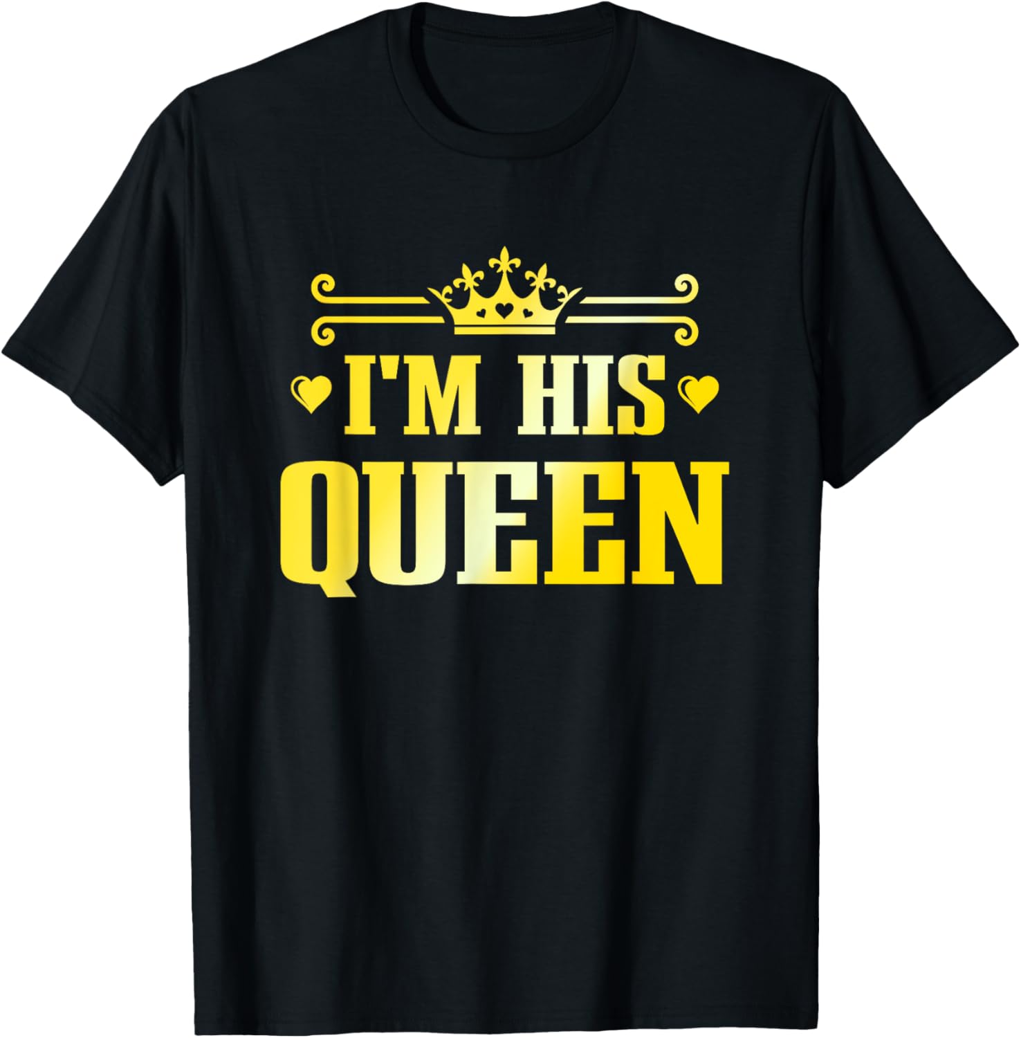 His Queen Her King Couple T-Shirt for Wedding Anniversary and Valentine's Day - 1