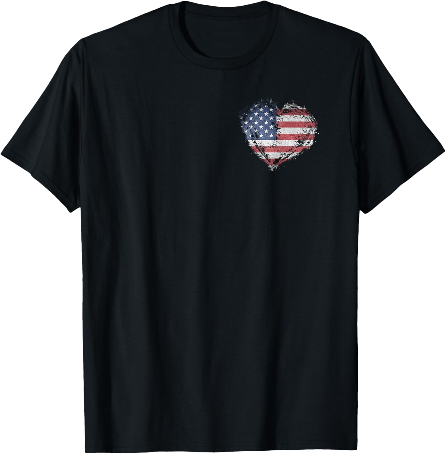 Stylish Heart Shape American Flag T-Shirt for All-American Fashion - 25