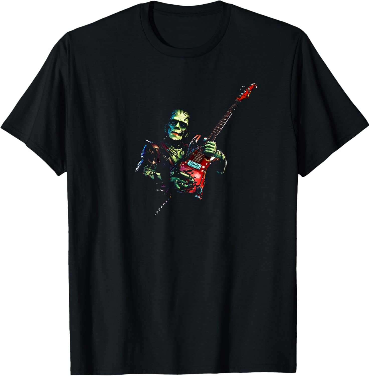 Frankenstein Guitar Player Monster Riffs T-Shirt for Music Lovers - 1