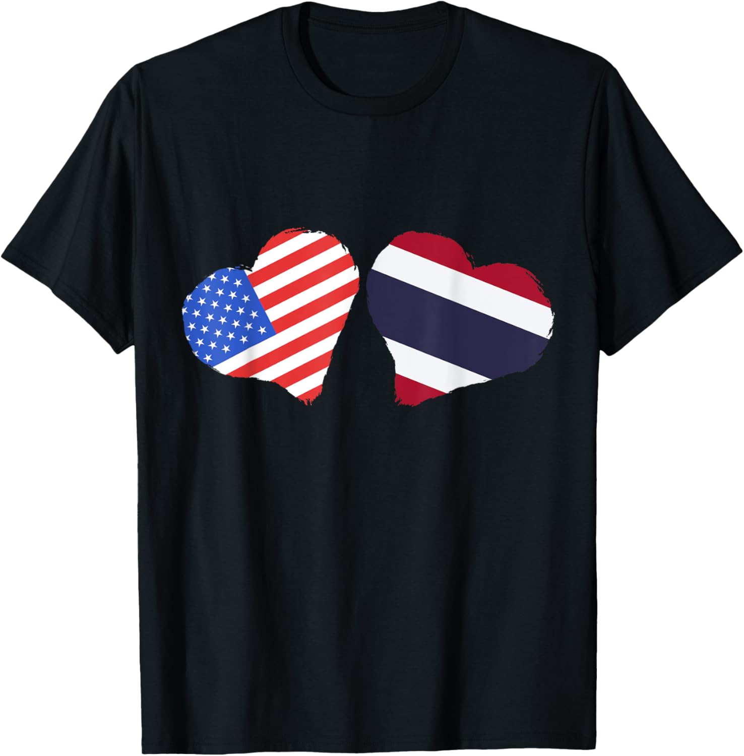Thailand USA Heart Flag T-Shirt for Thai Roots and Pride in America - 19