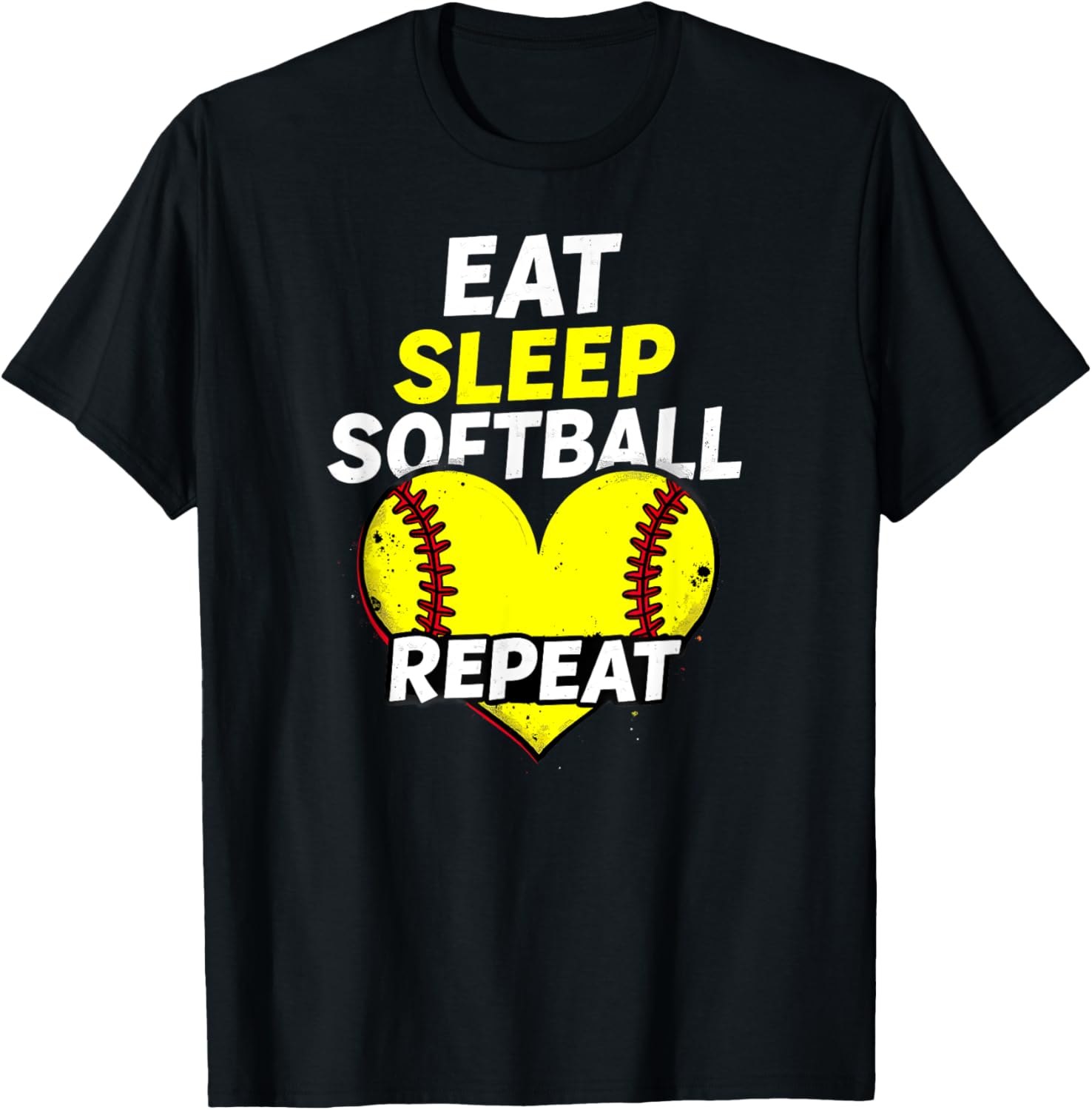Eat Sleep Softball Repeat Girls T-Shirt Fun Sports Apparel for Fans - 9