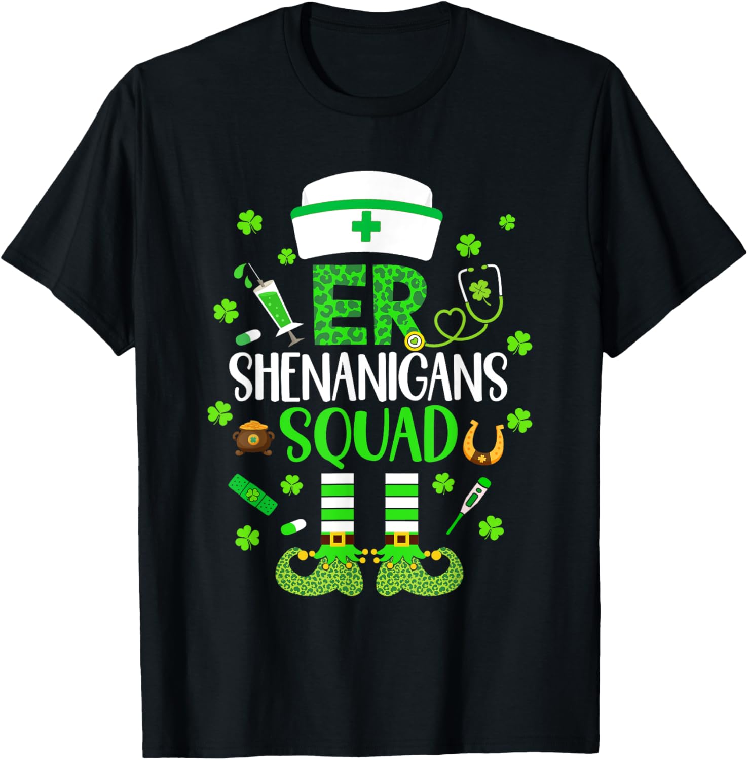 ER Nurse Shenanigans Squad St Patricks Day T-Shirt for Fun Emergencies - 2