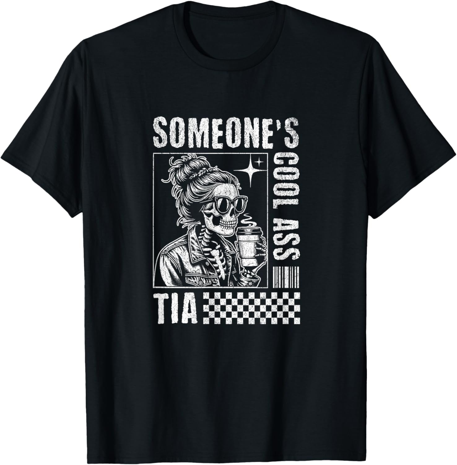 Funny Skeleton Coffee T-Shirt for Cool Tia - Perfect Gift Idea - 11