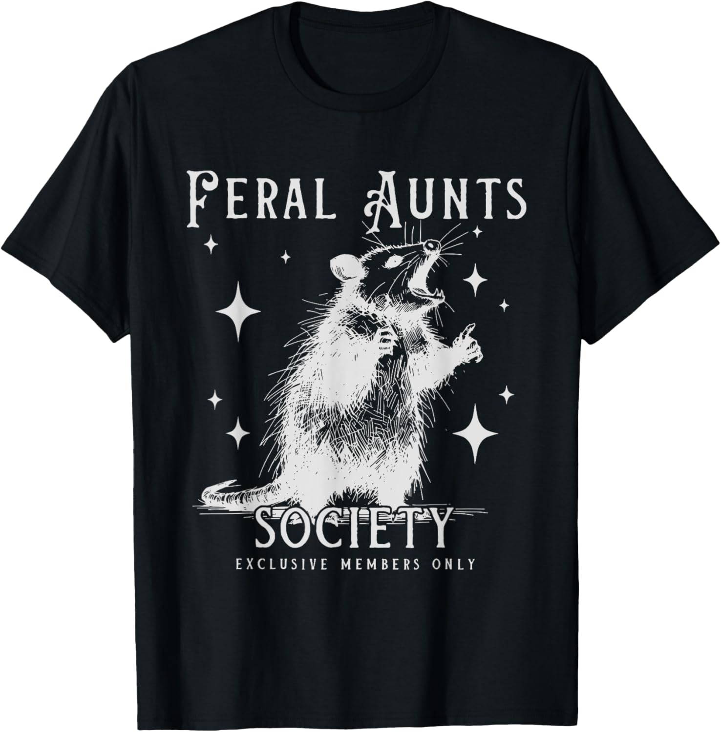 Funny Auntie Raccoon Lover T-Shirt Build Character Feral Aunts Humor - 1