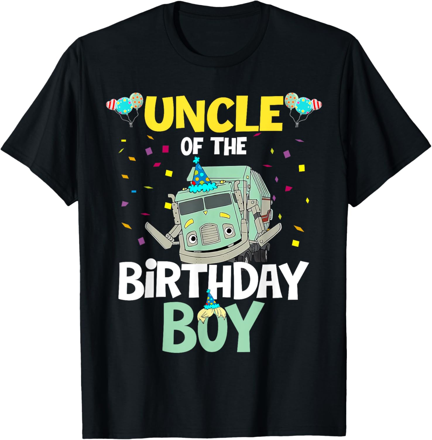 Uncle of the Birthday Boy Garbage Truck T-Shirt Fun Recycling Gift - 7