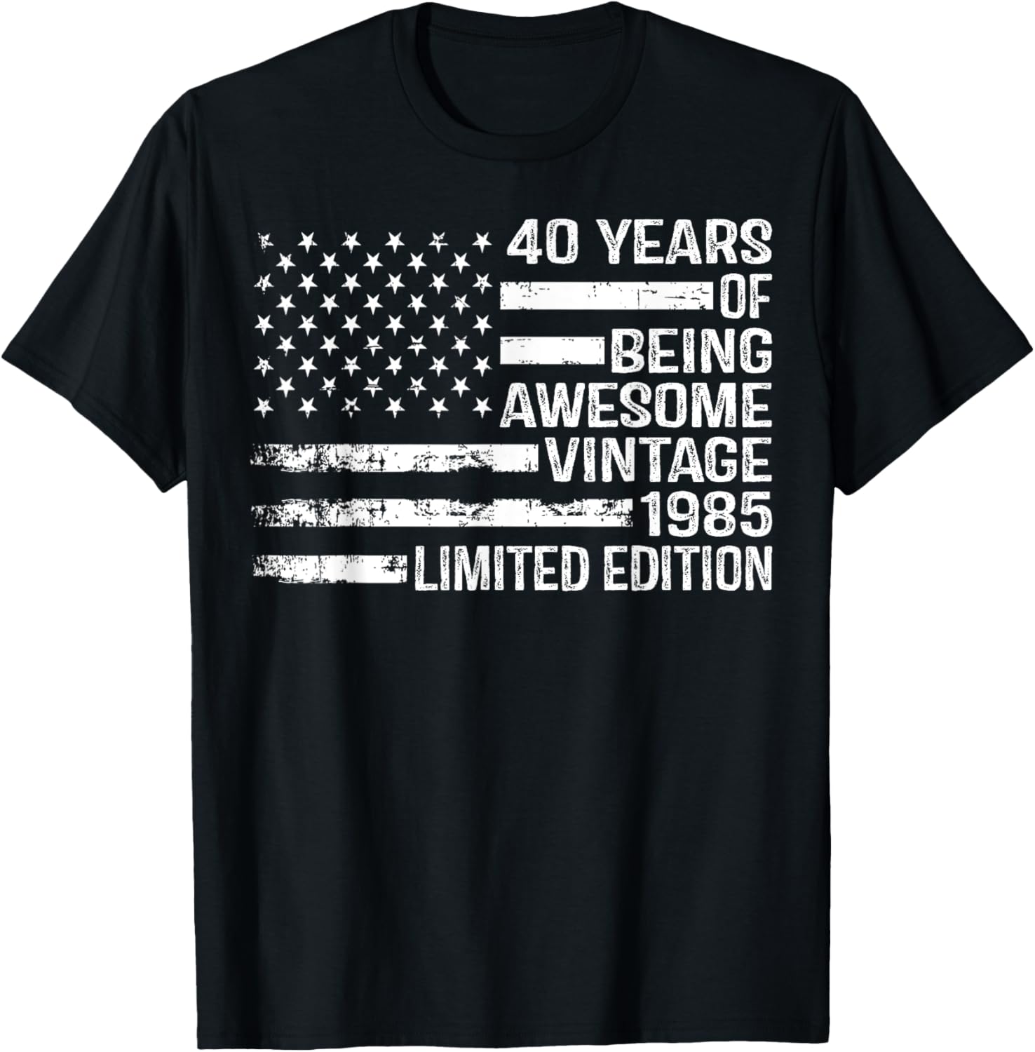 Vintage American Flag 40th Birthday T-Shirt for 40 Year Olds - 1