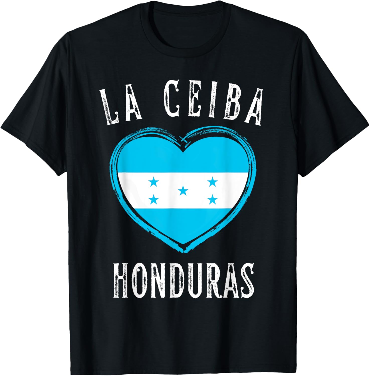 Honduras Flag Heart La Ceiba City T-Shirt for Proud Locals and Visitors - 1