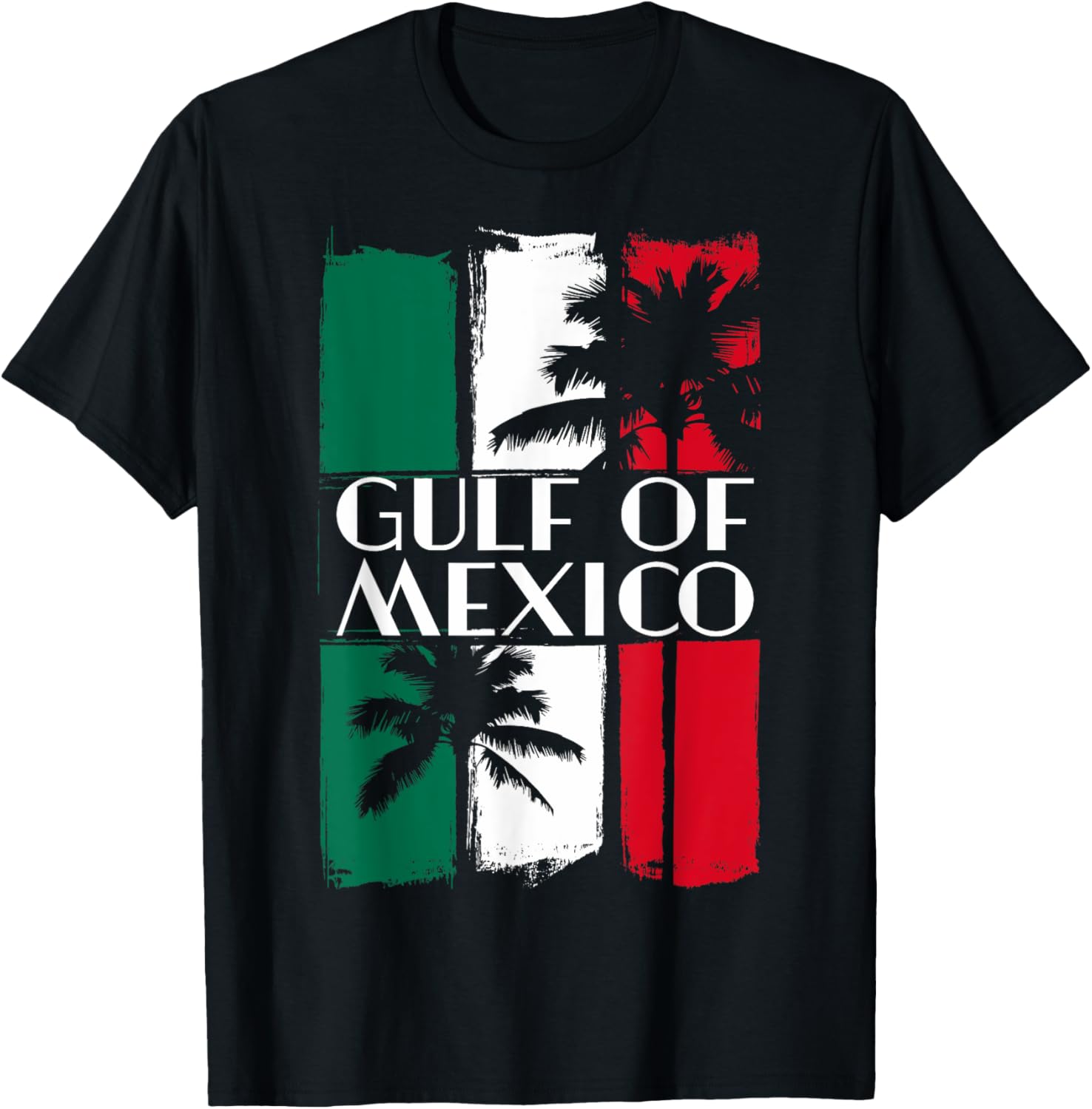Gulf of Mexico T-Shirt with Mexican Flag Colors and Palm Trees - 2