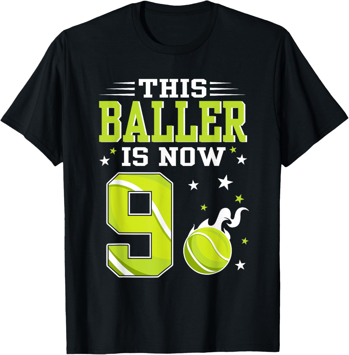 9 Year Old Birthday Tennis Themed T-Shirt for Kids – Perfect Gift! - 2