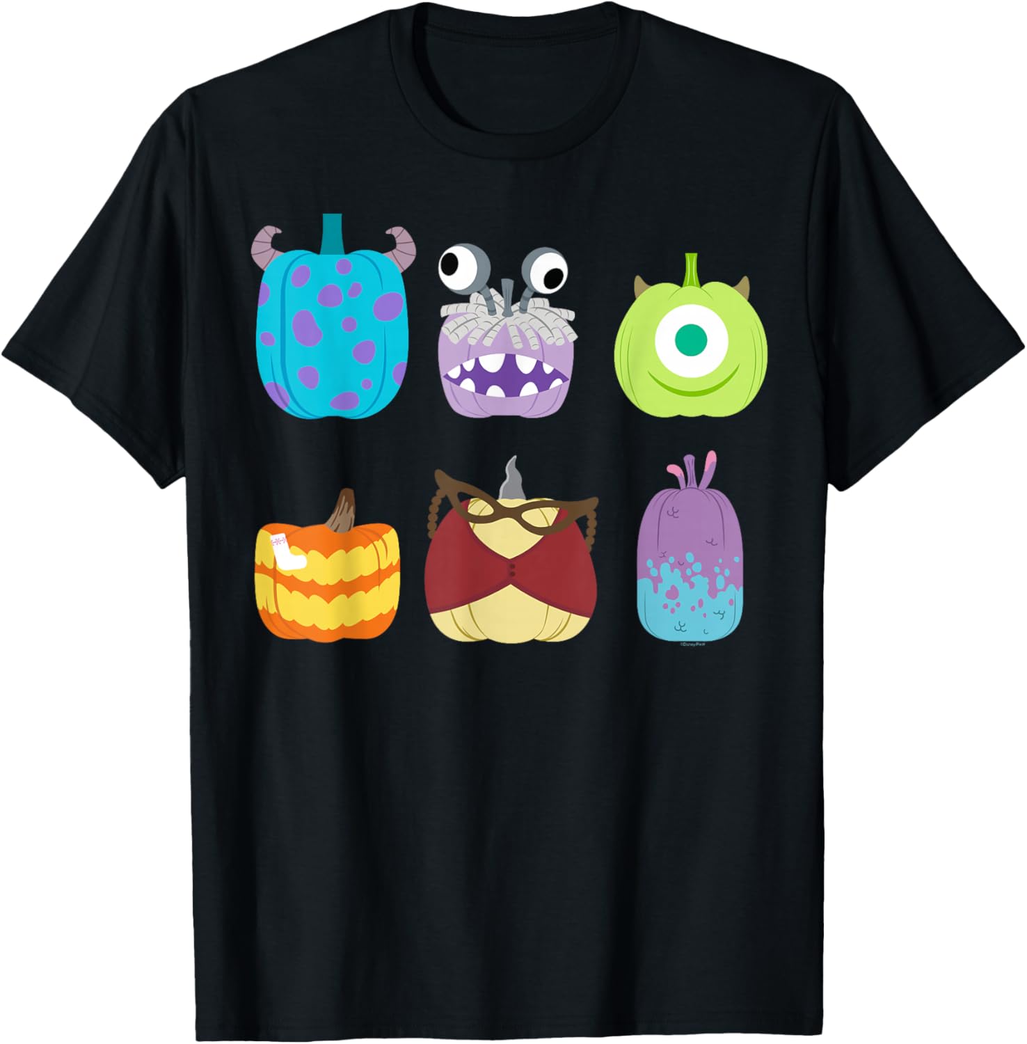 Disney Pixar Monsters Inc Halloween Pumpkin Grid T-Shirt for Kids and Adults - 22