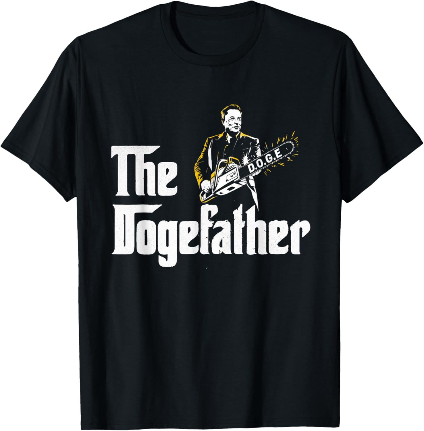 Funny DOGE D.O.G.E Father's Day T-Shirt with Chainsaw Design for Men - 6