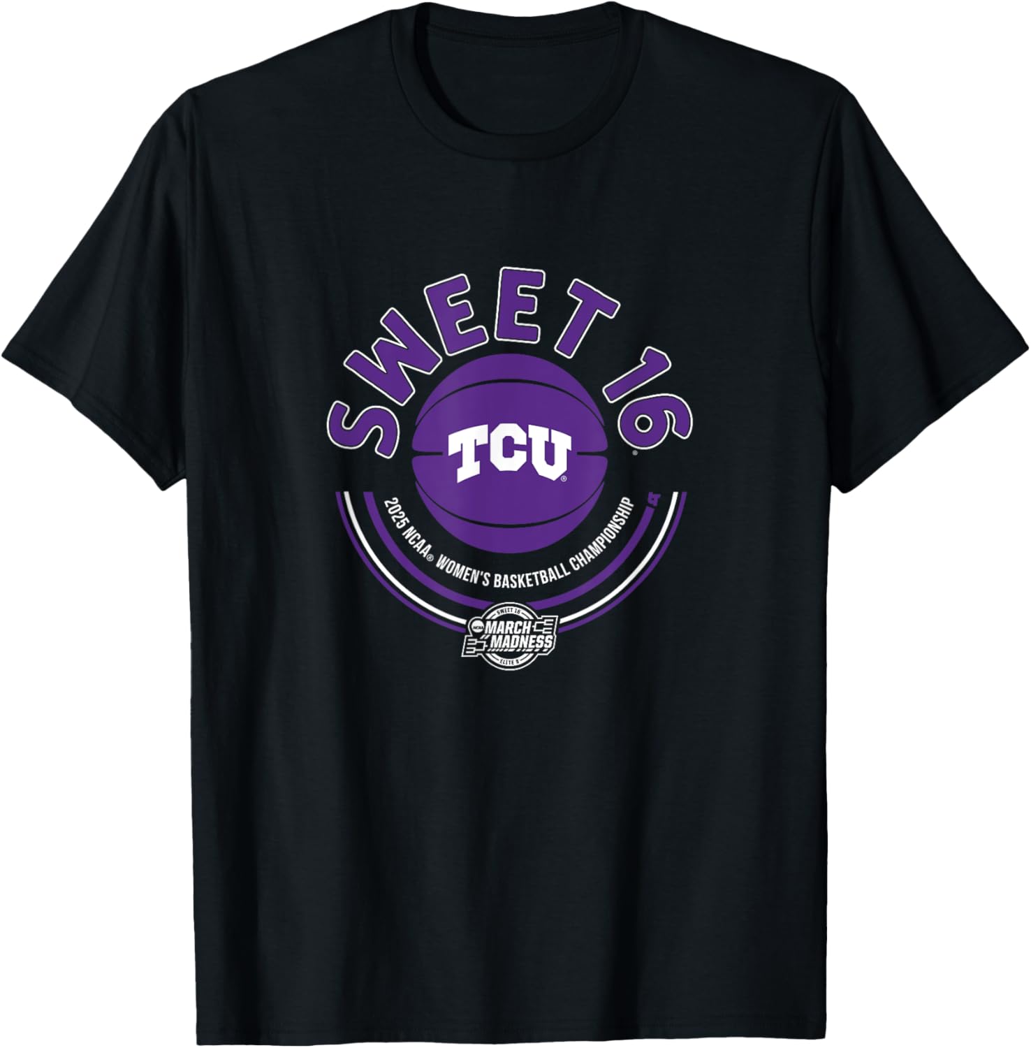 TCU Women's Basketball 2025 Sweet Sixteen NCAA T-Shirt for Fans - 1