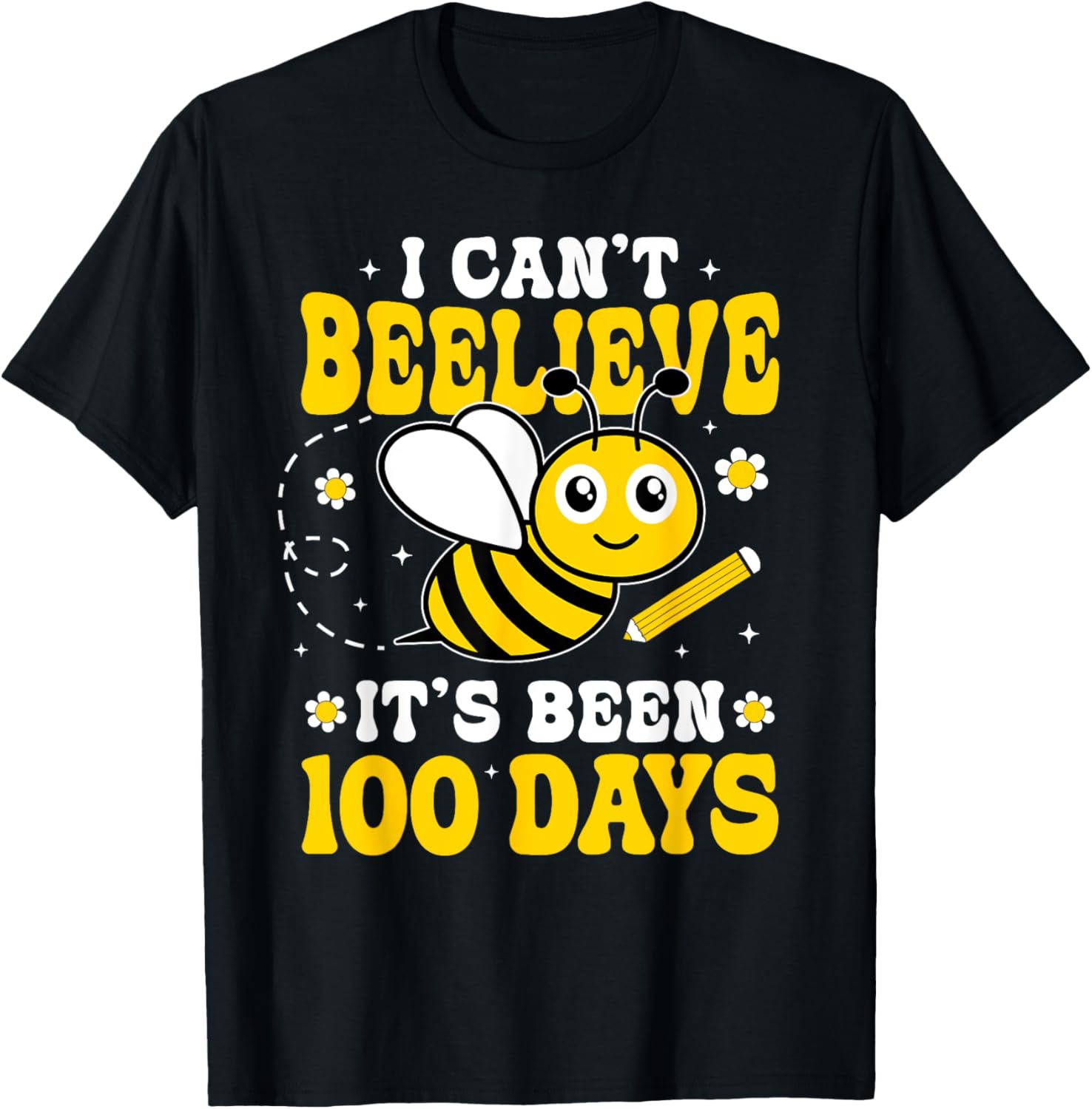 Cute Bee 100 Days of School T-Shirt for Kids Fun School Celebration - 18