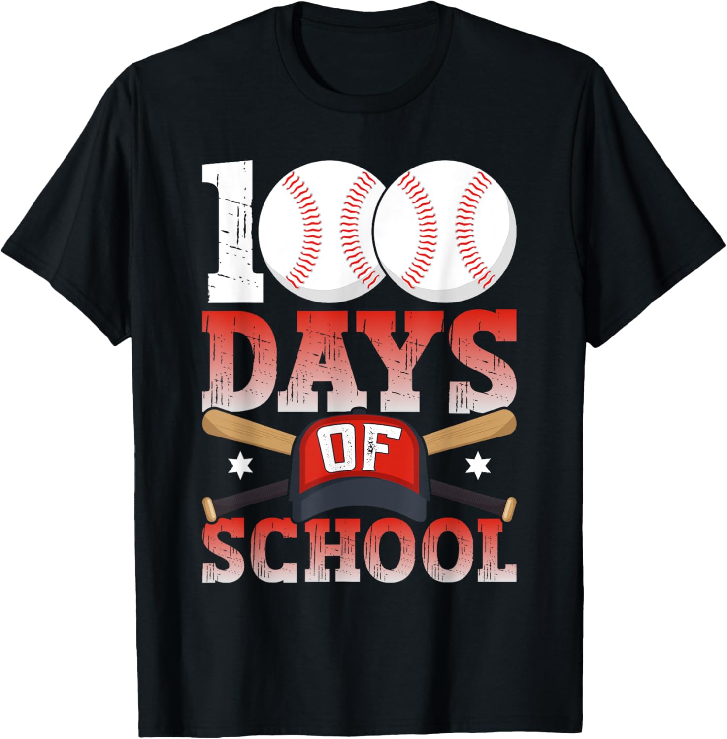 100 Days of School Baseball T-Shirt for Kids Boys Fun 100th Day Celebration - 5