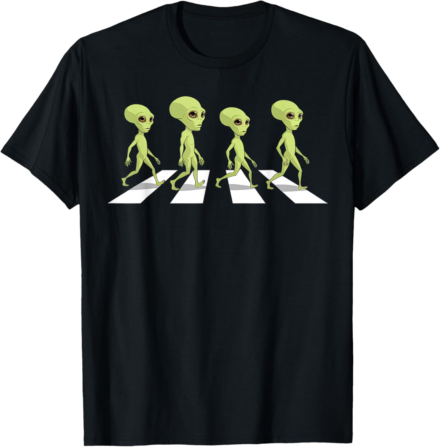 Funny Alien UFO Crosswalk T-Shirt for Men, Women, and Kids - 1