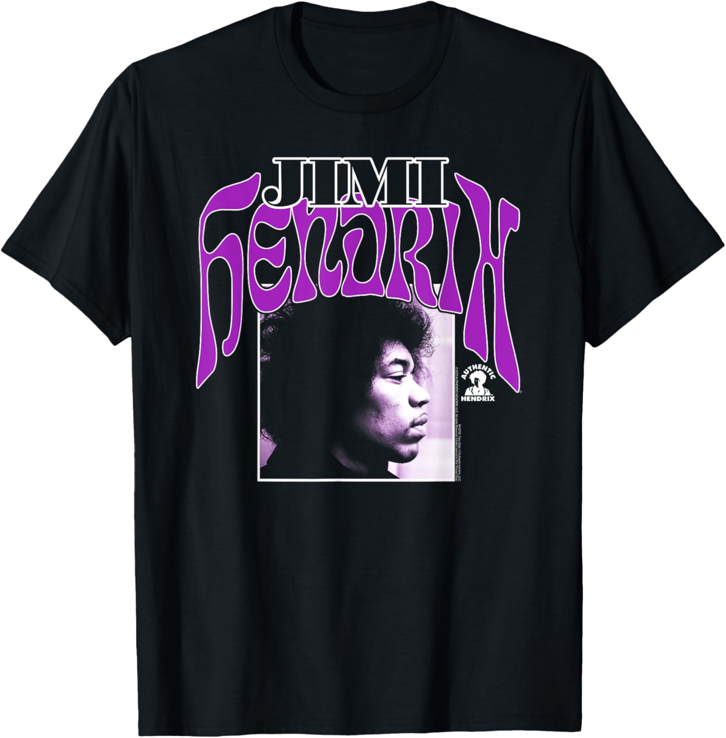 Jimi Hendrix Purple Profile Vintage Band T-Shirt Cool Retro Style - 1