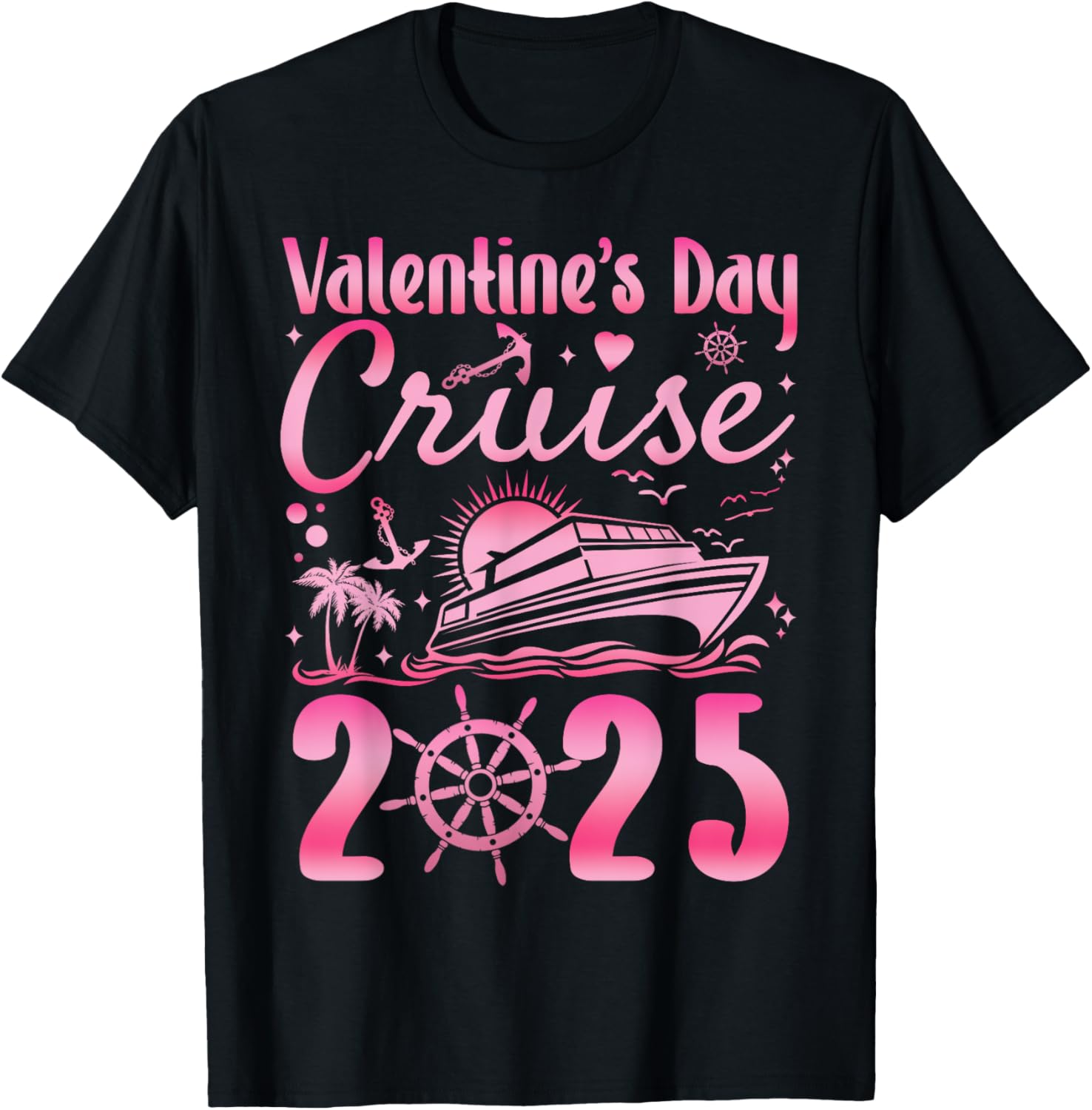 Romantic Valentine's Day Couples Family Cruise T-Shirt 2025 Getaway - 11