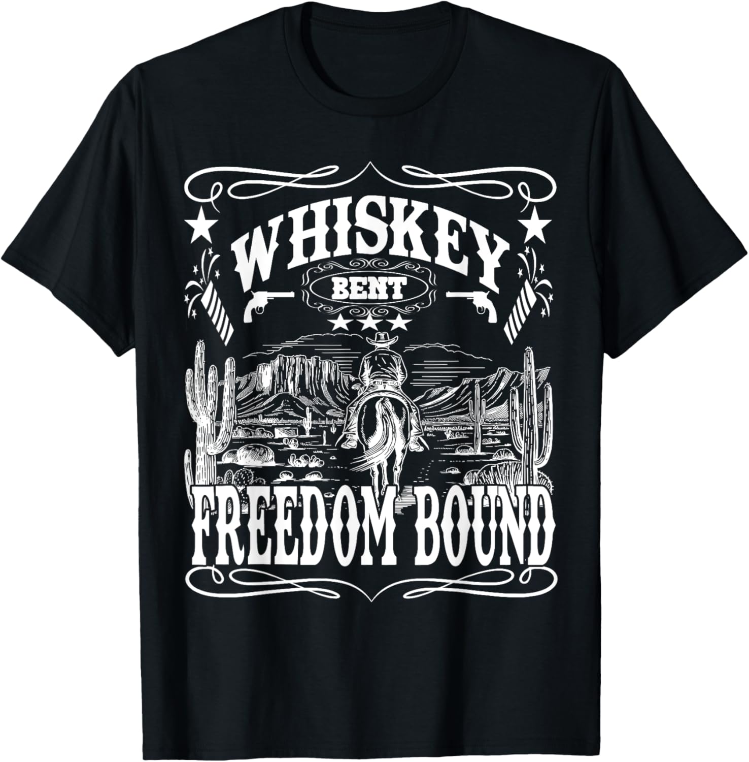 American Cowboy Whiskey Bent Freedom Bound T-Shirt for Comfortable Style - 1