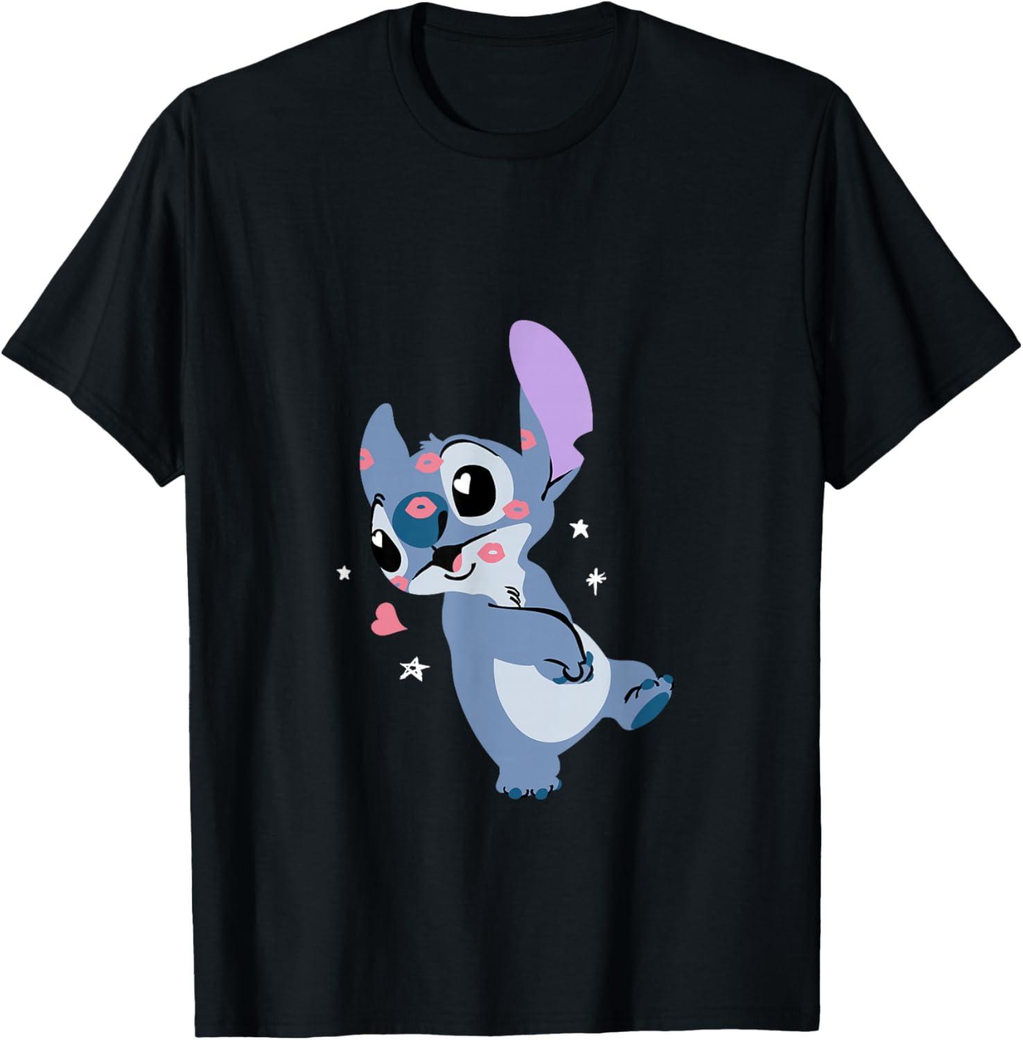 Disney Lilo and Stitch Valentine's Day Kisses T-Shirt for Fun Lovers - 1