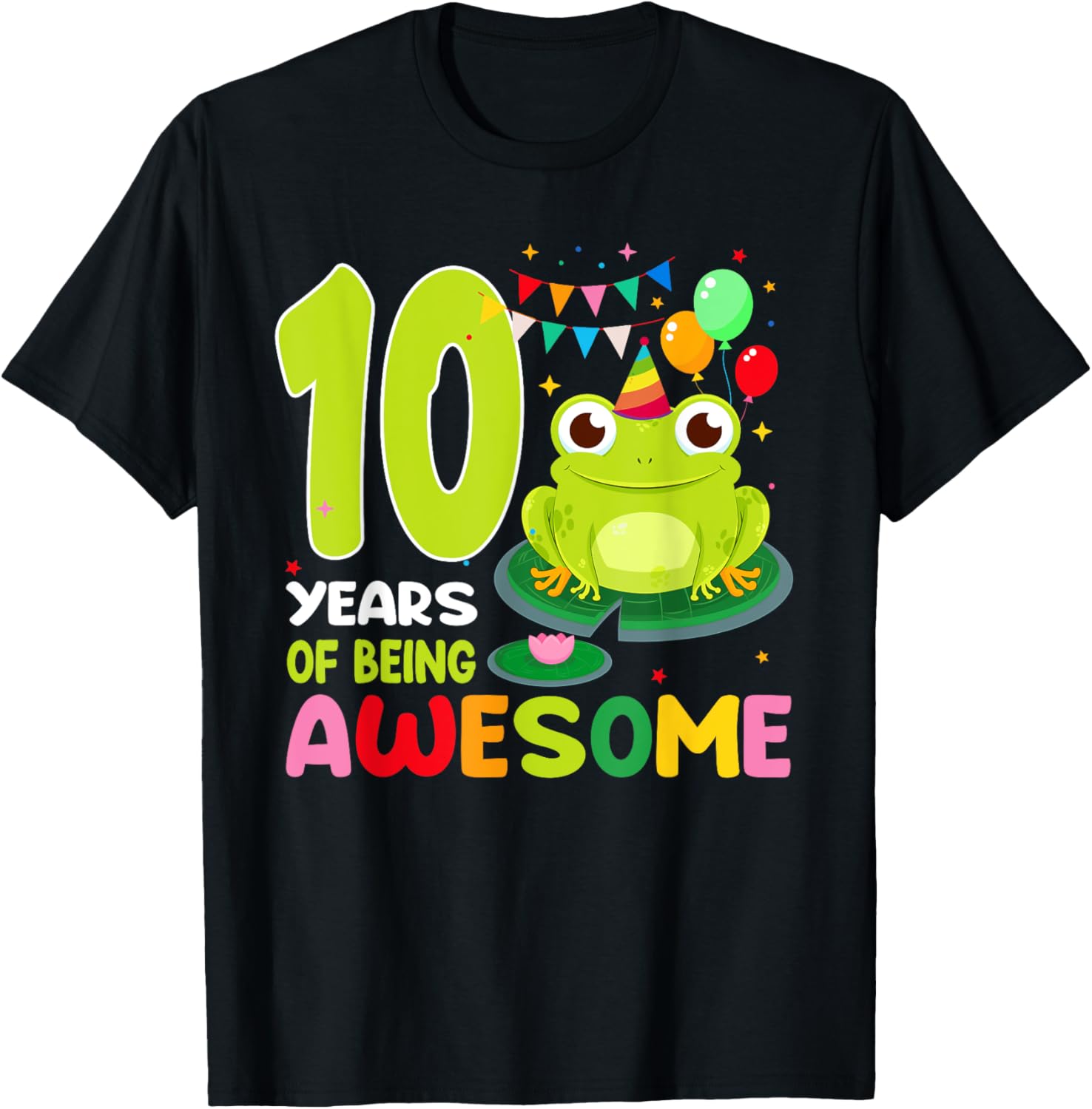 10th Birthday Frog Lover T-Shirt Celebrating 10 Years of Awesome Fun - 14