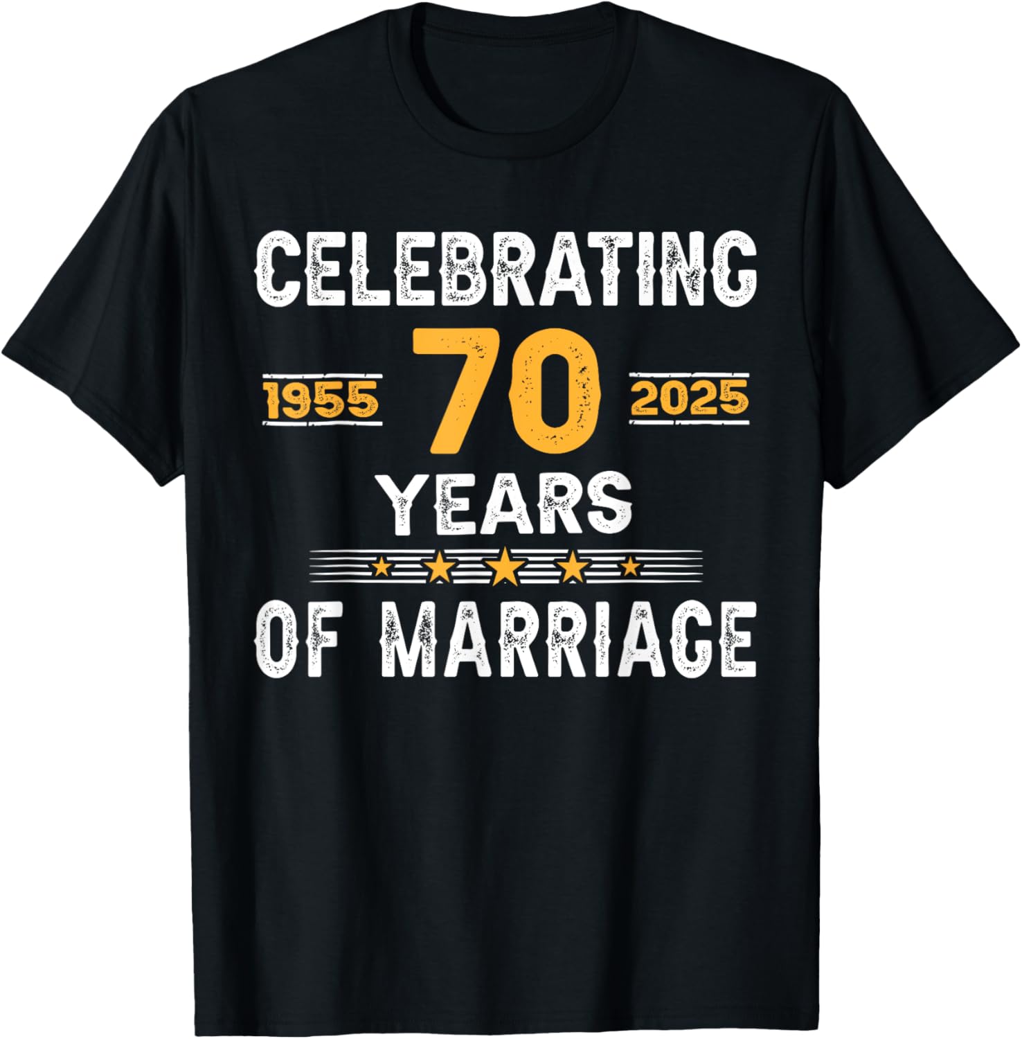 70th Wedding Anniversary T-Shirt for Couples Celebrating 70 Years Together - 1