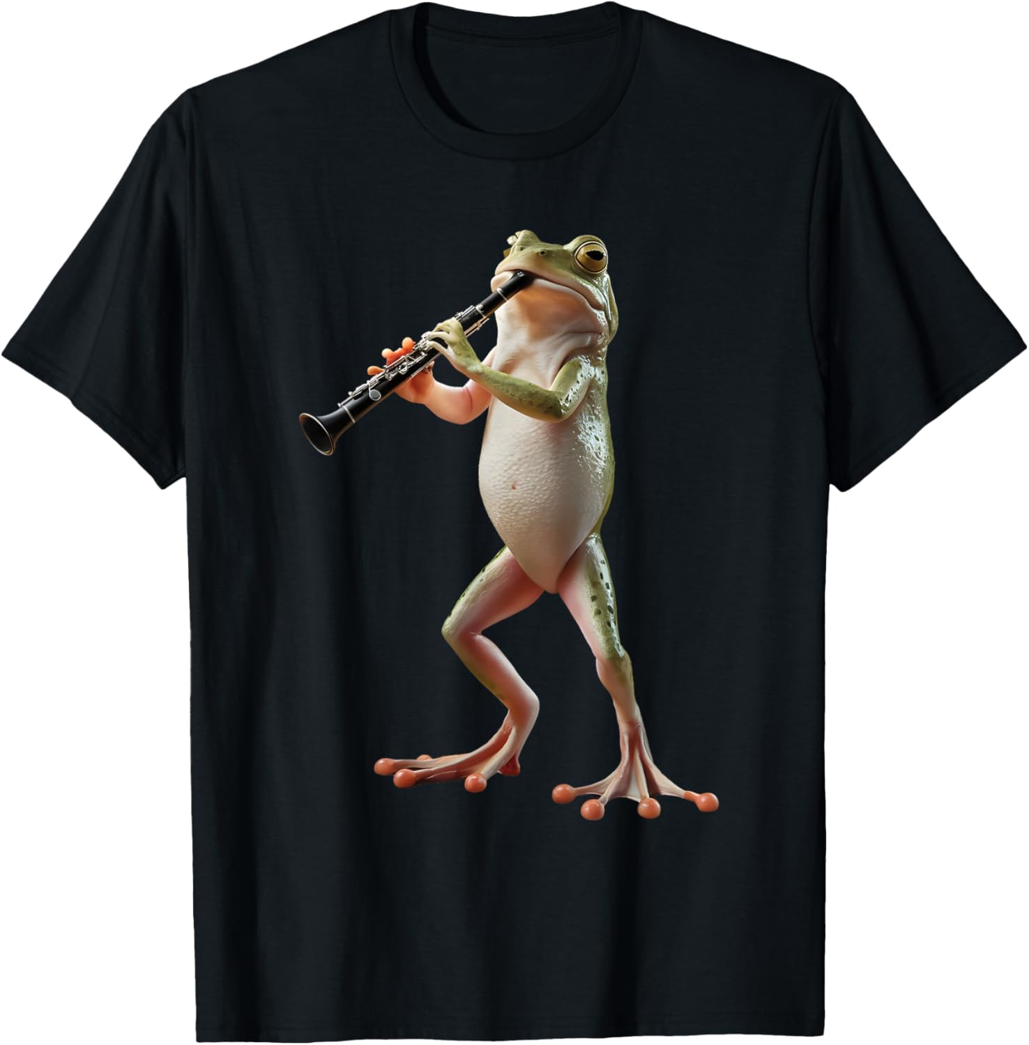 Cute Frog Playing Clarinet T-Shirt for Music Lovers and Nature Fans - 6