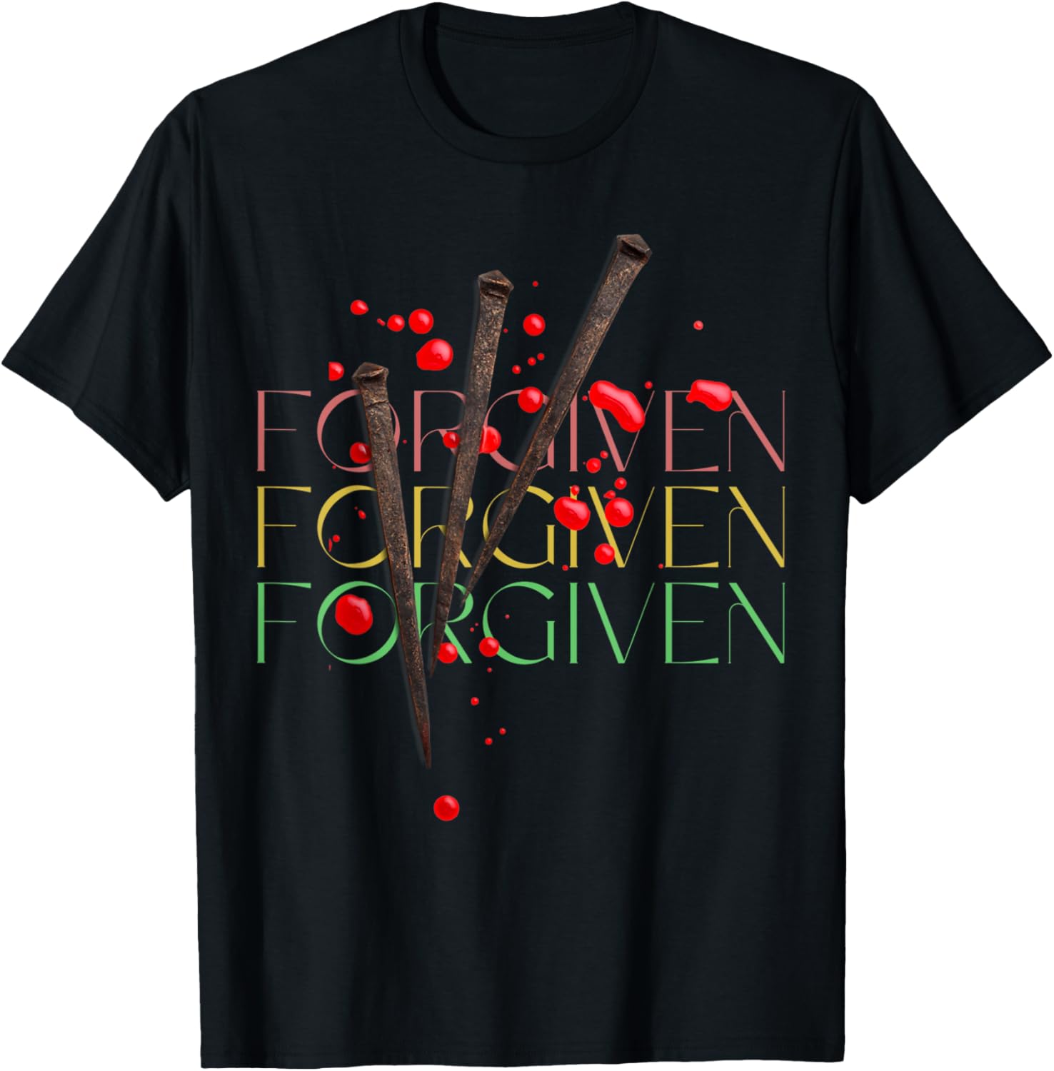 Forgiven Love Jesus T-Shirt Faith Graphic Tee for Christians - 2
