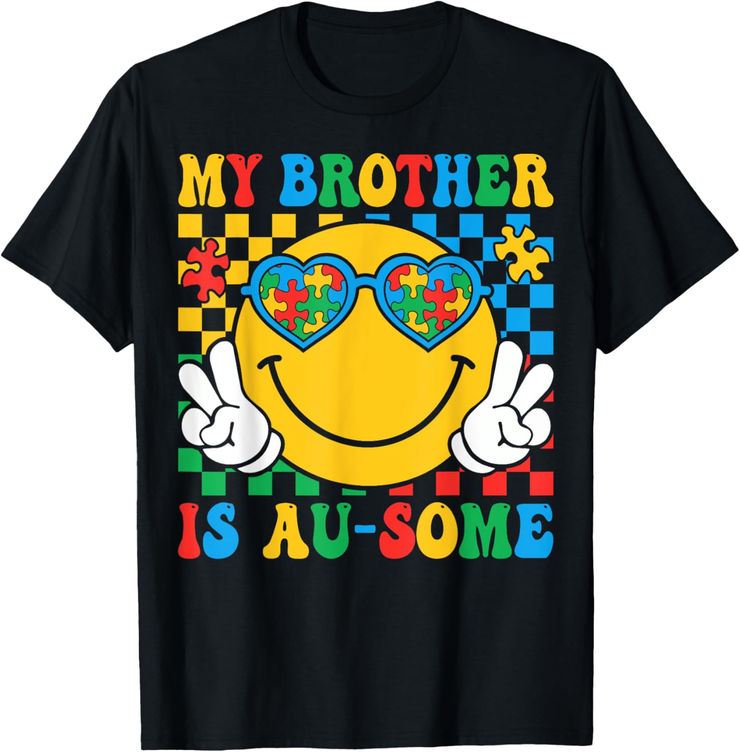 My Brother Is Awesome Autism Awareness T-Shirt for Sisters and Kids - 3
