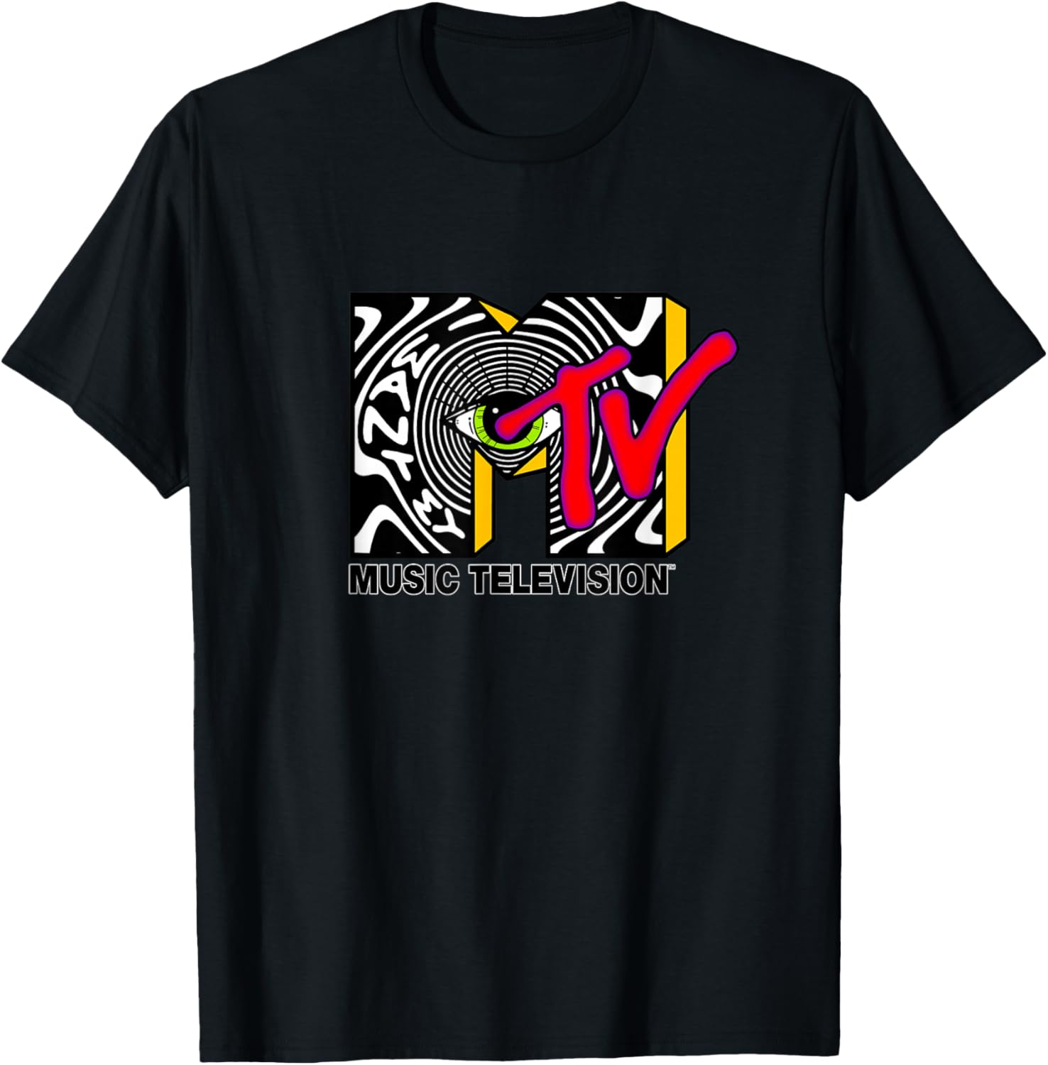 MTV Psychedelic Eye Logo T-Shirt – Unique Optical Illusion Artwear - 13