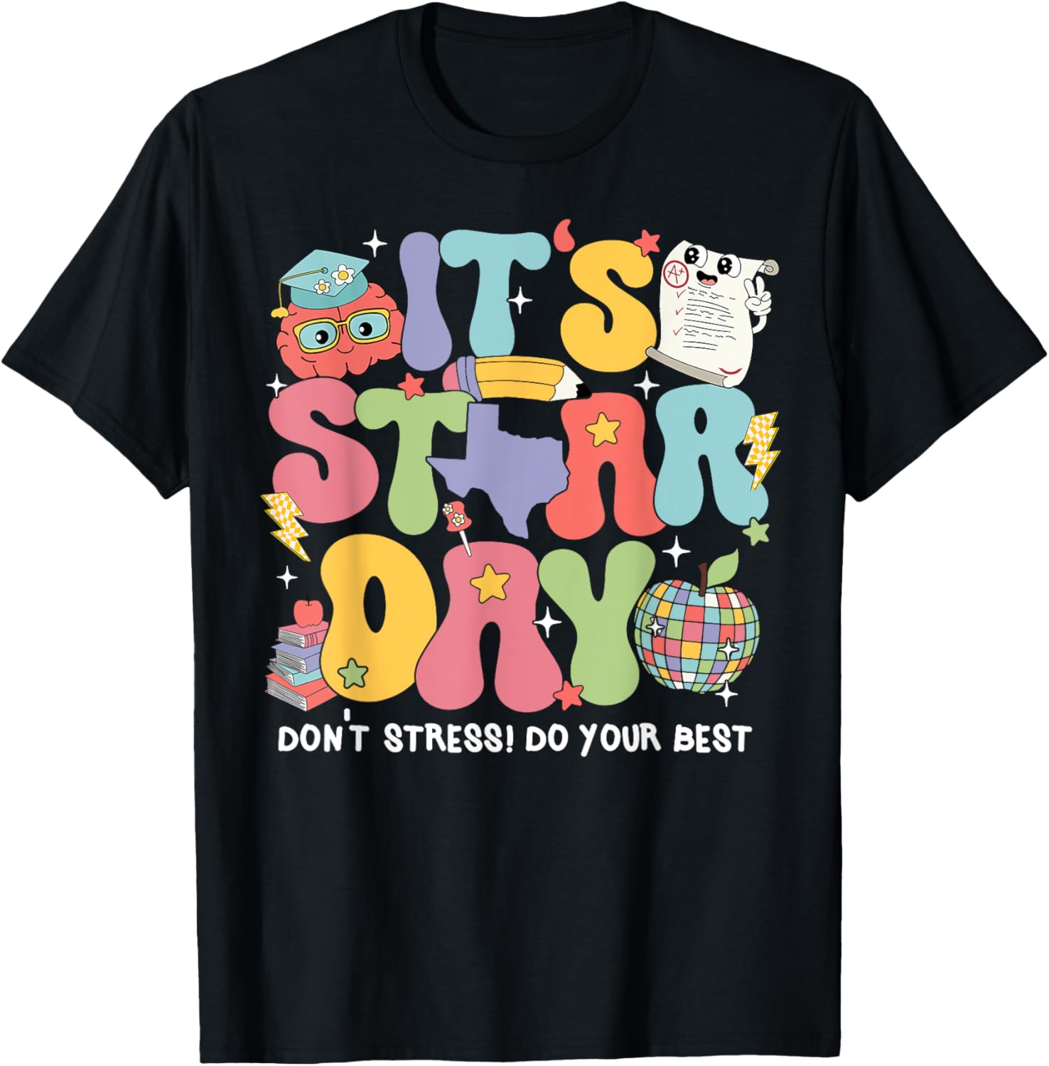 Test Day Groovy STaAR Day Don't Stress T-Shirt for Students - 2