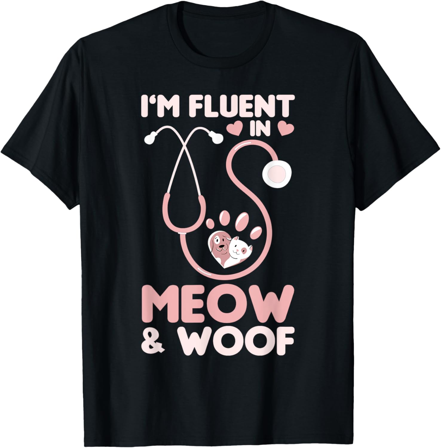 Cute Veterinary Design Stethoscope Paw Vet Tech T-Shirt for Animal Lovers - 5